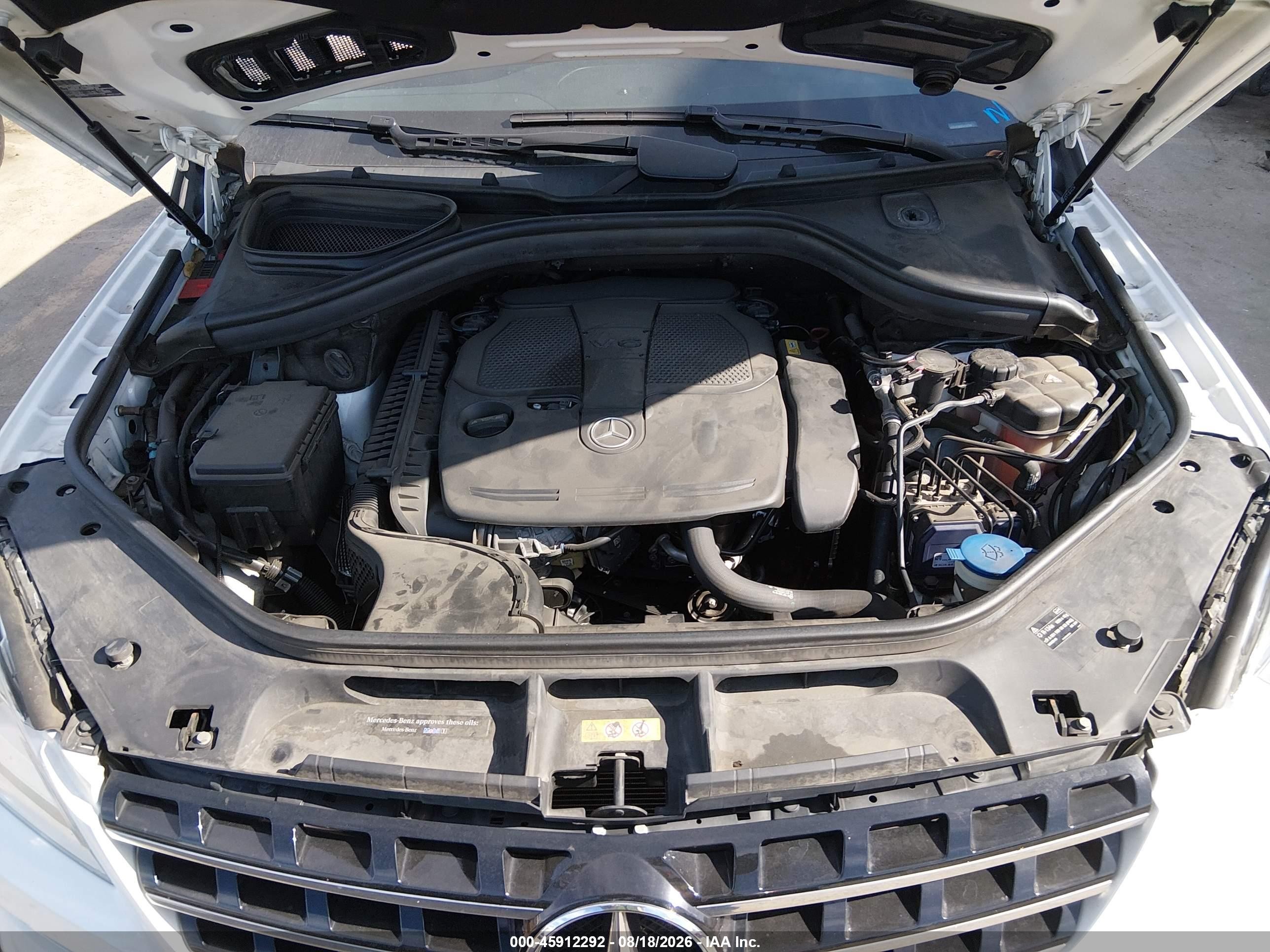 2014 Mercedes-benz Ml 350   White vin: 4JGDA5JB3EA416794