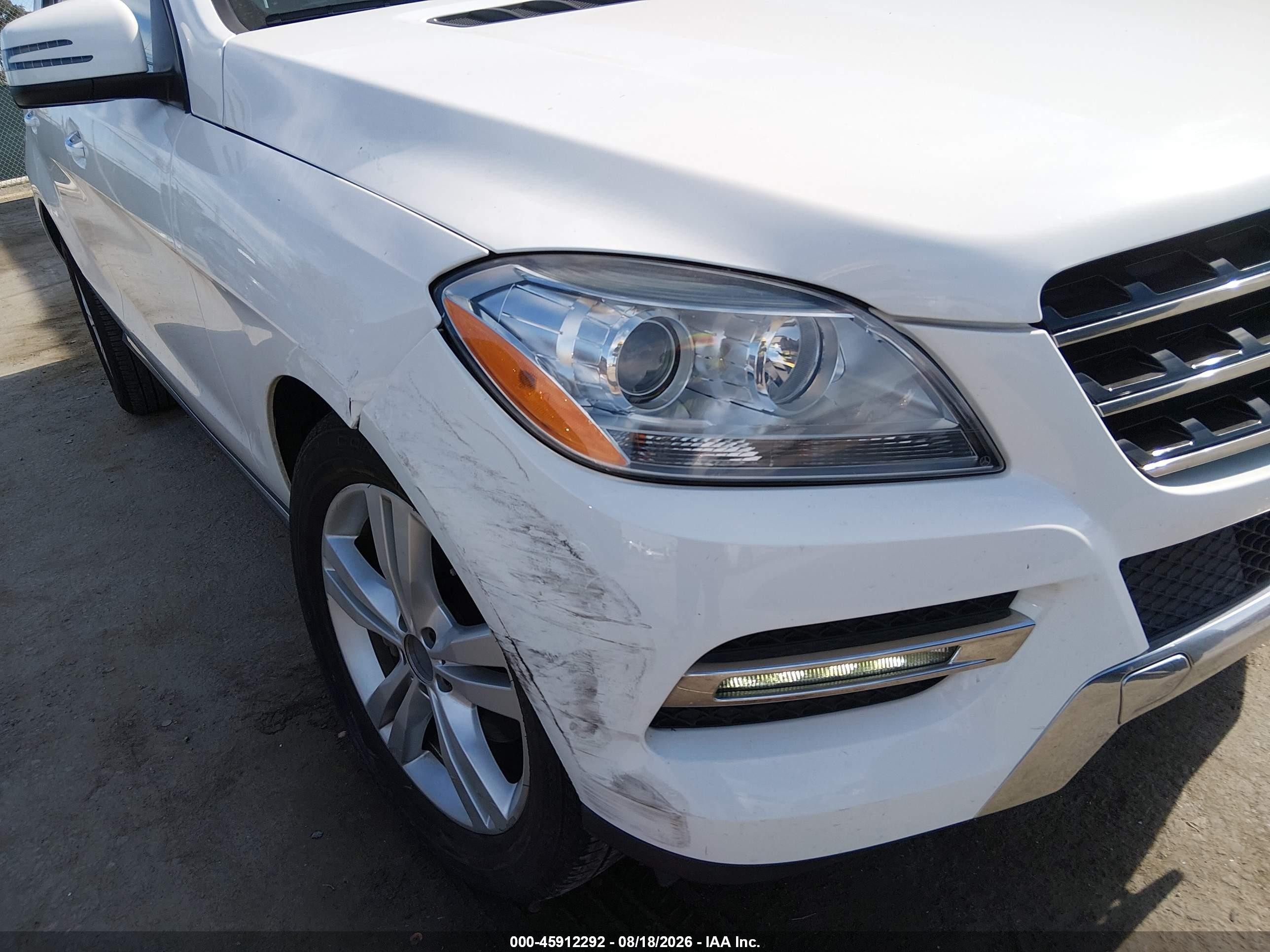 2014 Mercedes-benz Ml 350   White vin: 4JGDA5JB3EA416794