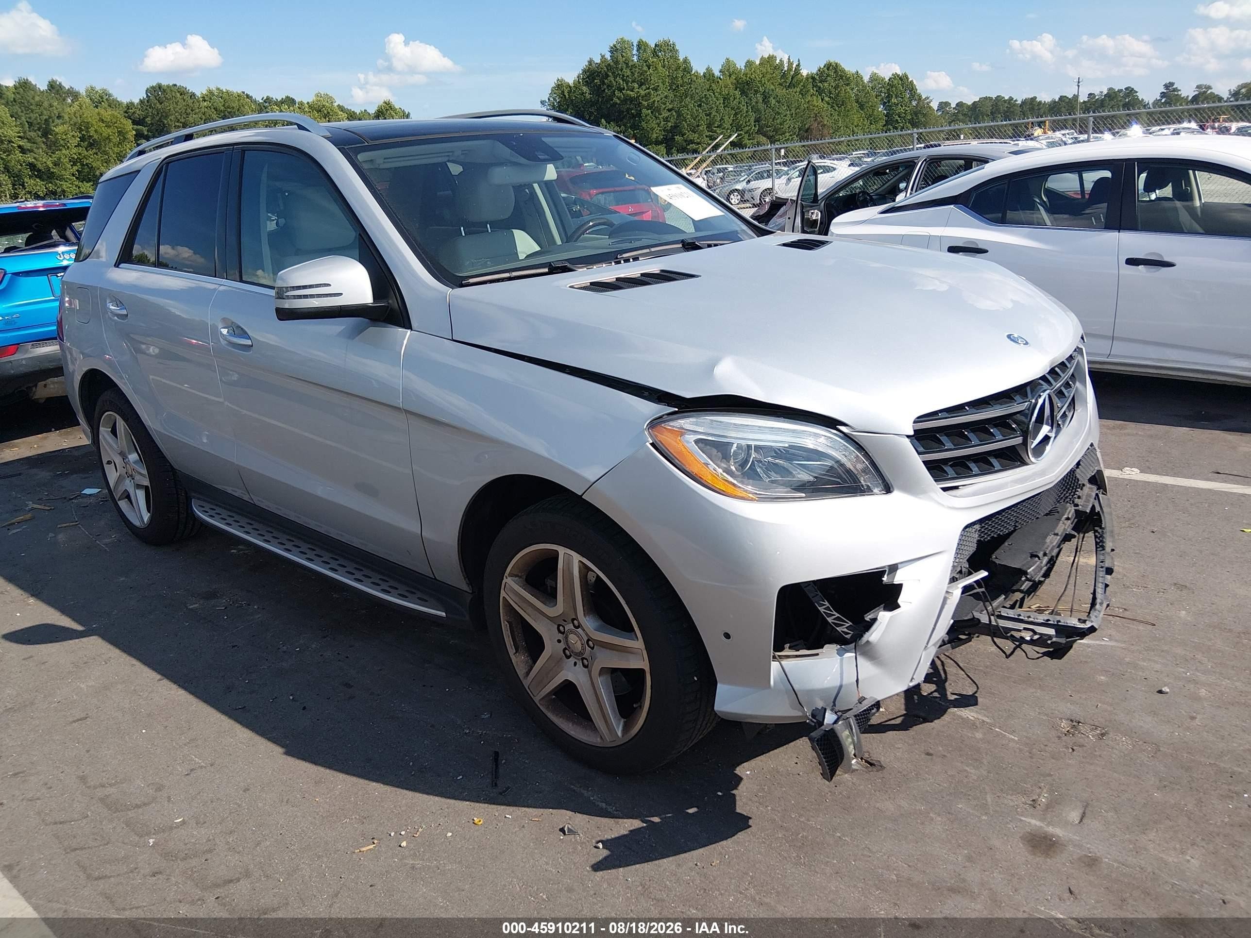 2014 Mercedes-benz Ml 350   Серебряный vin: 4JGDA5JB4EA281423