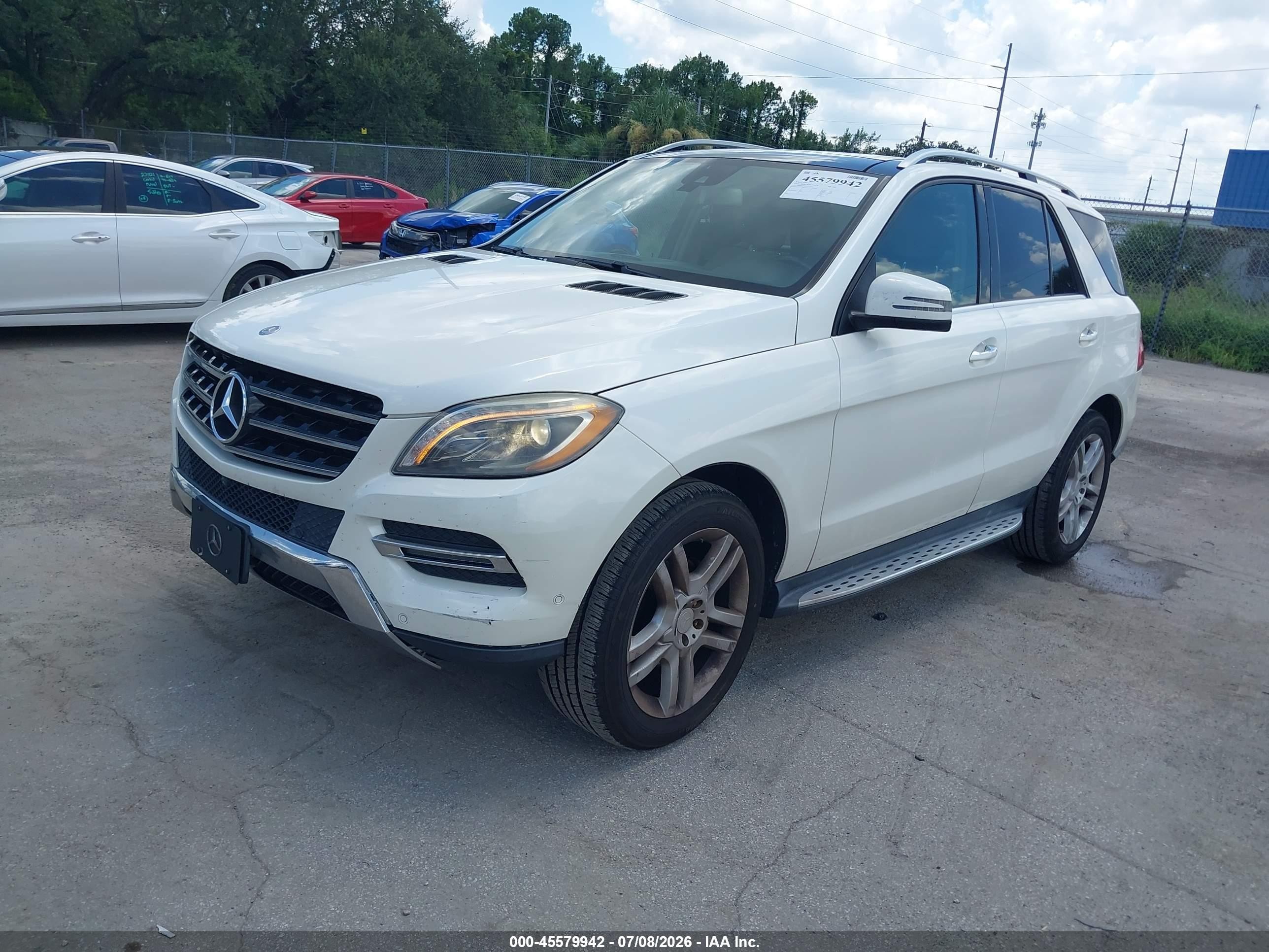 2015 Mercedes-benz Ml 350   White vin: 4JGDA5JB4FA477637