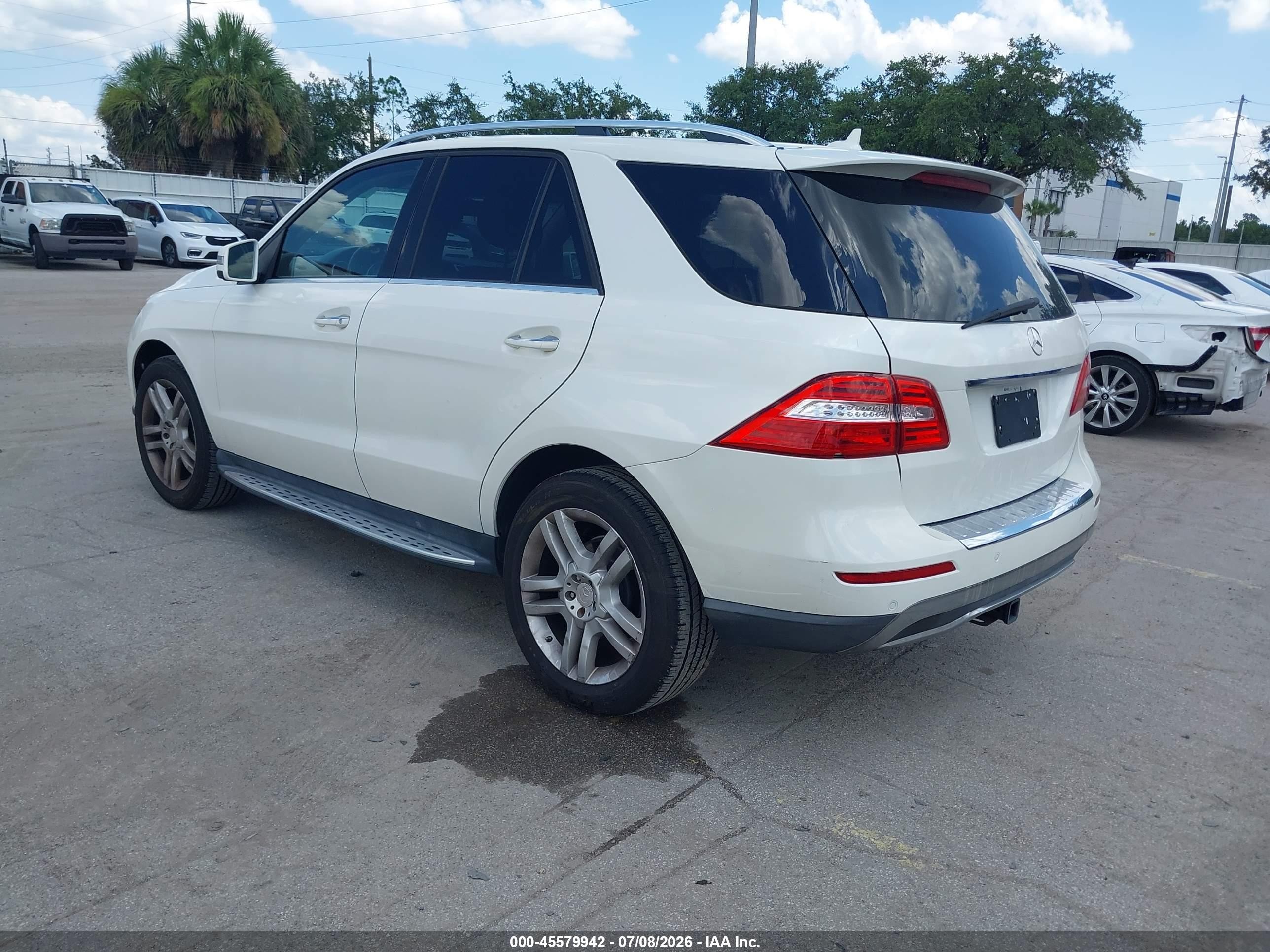 2015 Mercedes-benz Ml 350   White vin: 4JGDA5JB4FA477637