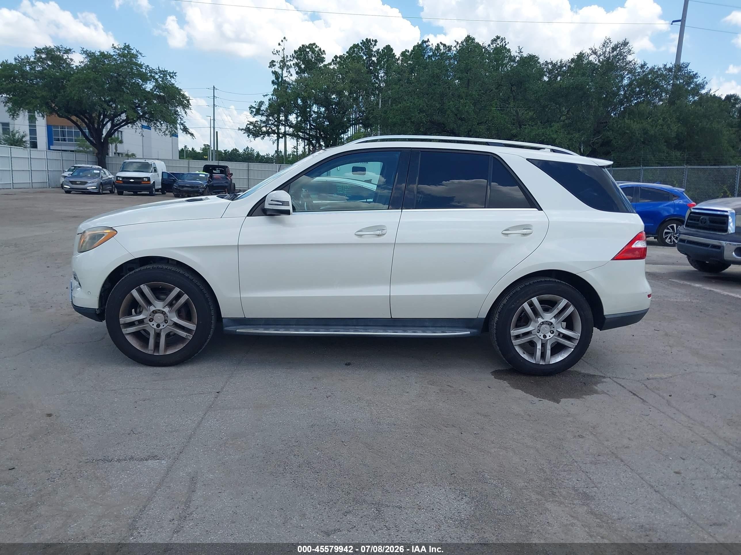2015 Mercedes-benz Ml 350   White vin: 4JGDA5JB4FA477637