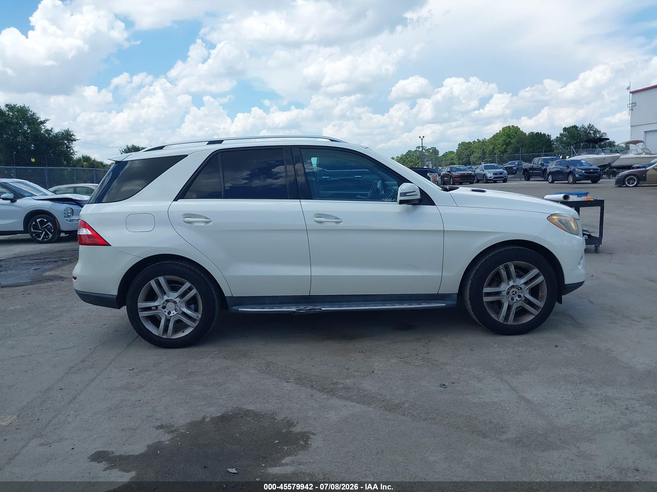 2015 Mercedes-benz Ml 350   White vin: 4JGDA5JB4FA477637