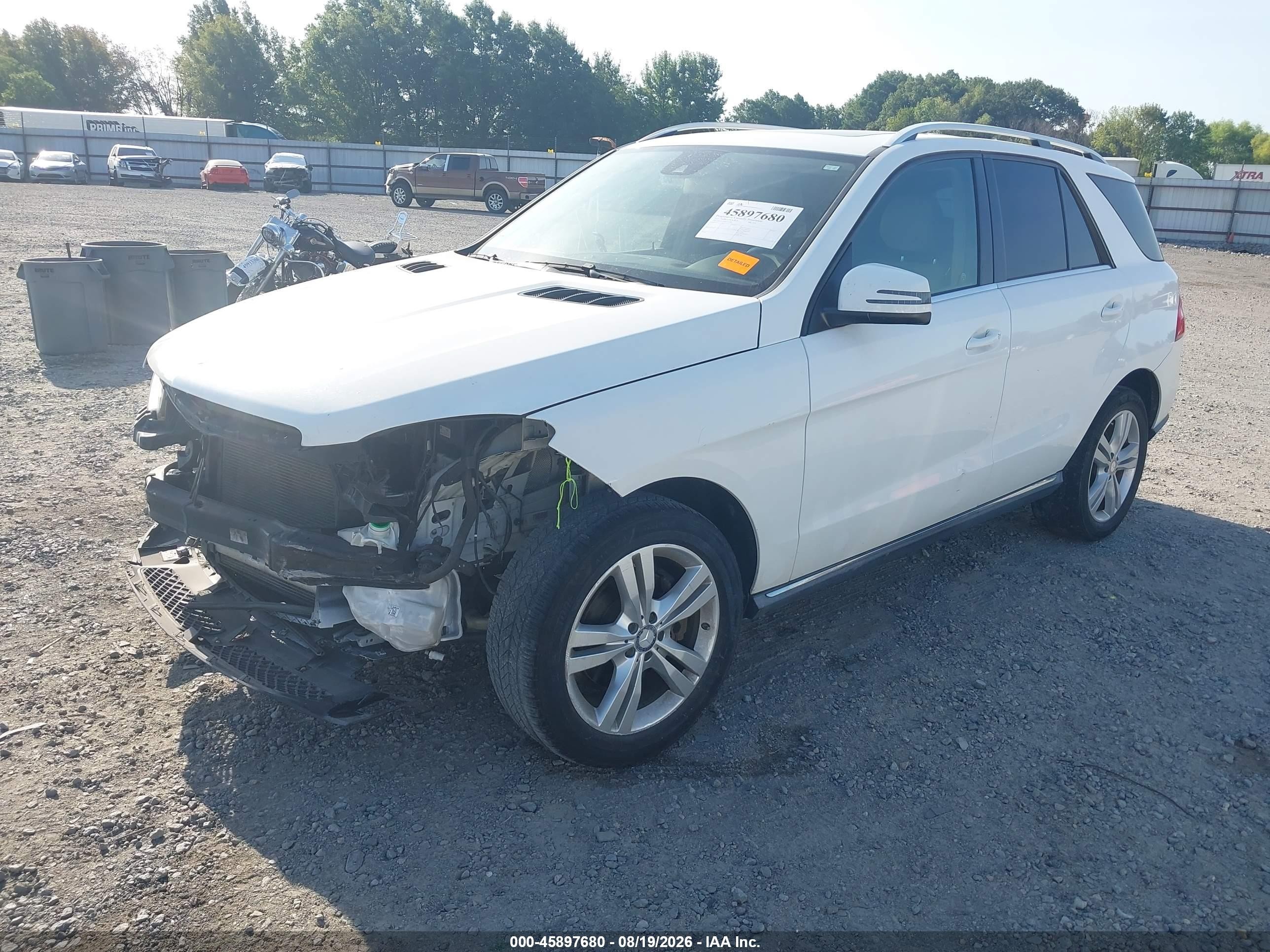 2015 Mercedes-benz Ml 350 White vin: 4JGDA5JB4FA514587