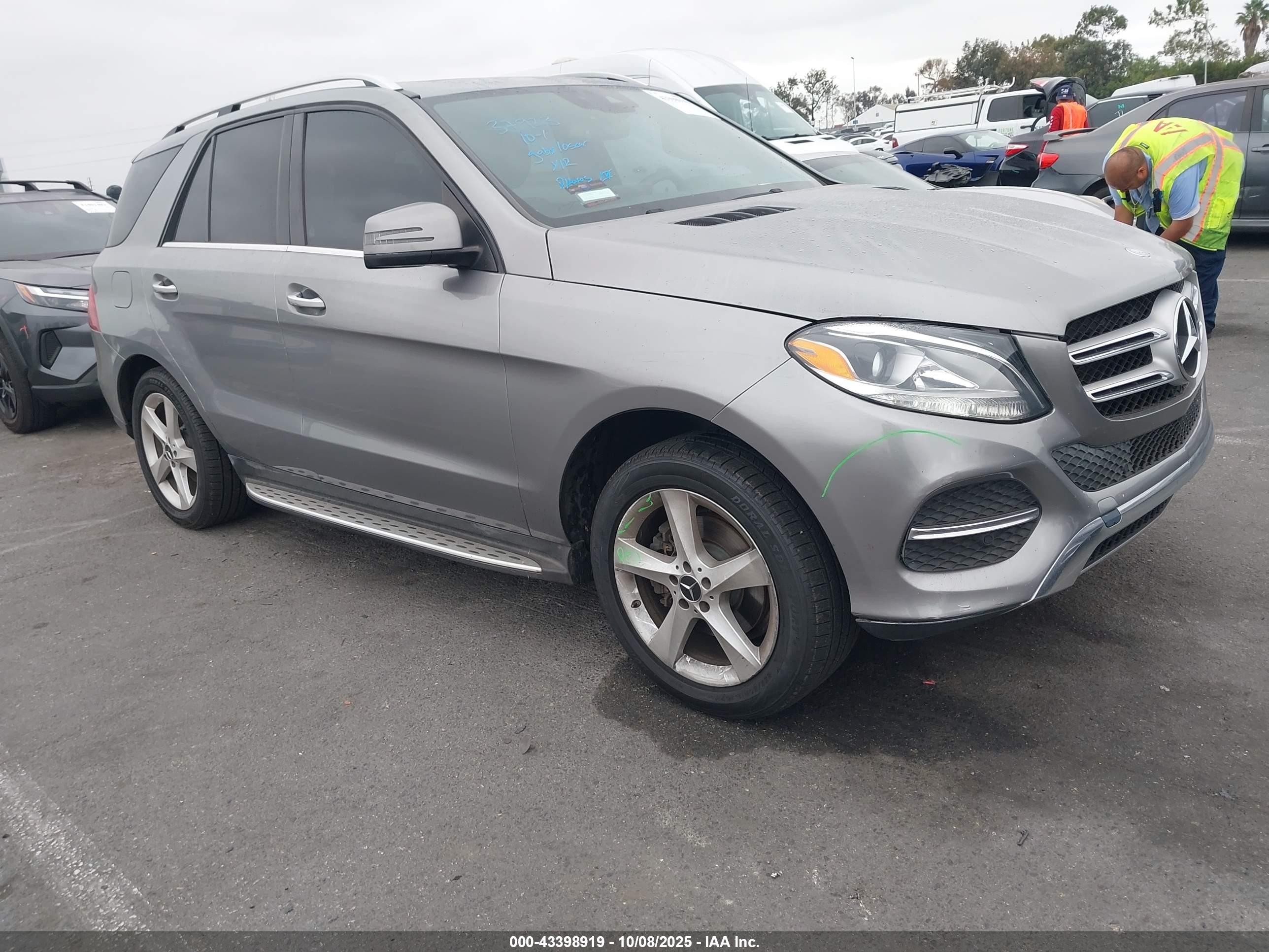 2016 Mercedes-benz Gle 350   Серый vin: 4JGDA5JB4GA786686