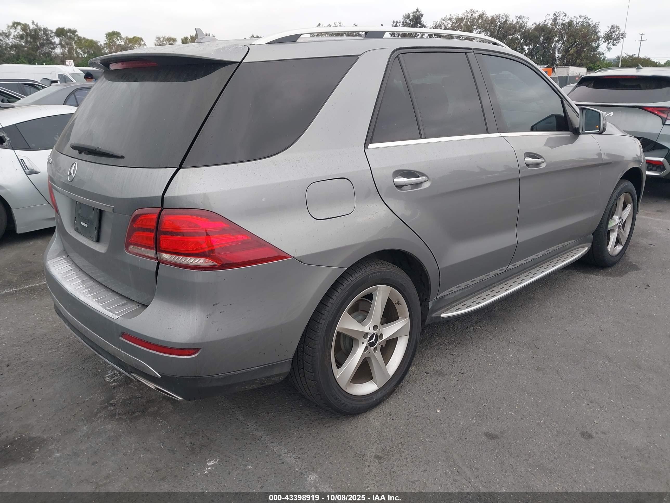 2016 Mercedes-benz Gle 350   Серый vin: 4JGDA5JB4GA786686