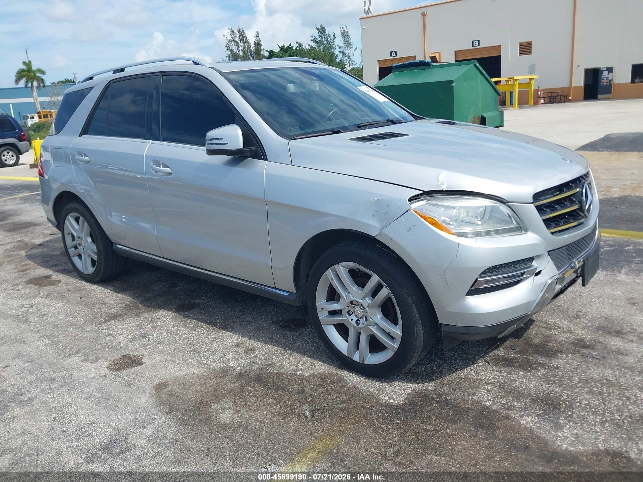 2014 Mercedes-benz Ml 350   Silver vin: 4JGDA5JB5EA298439