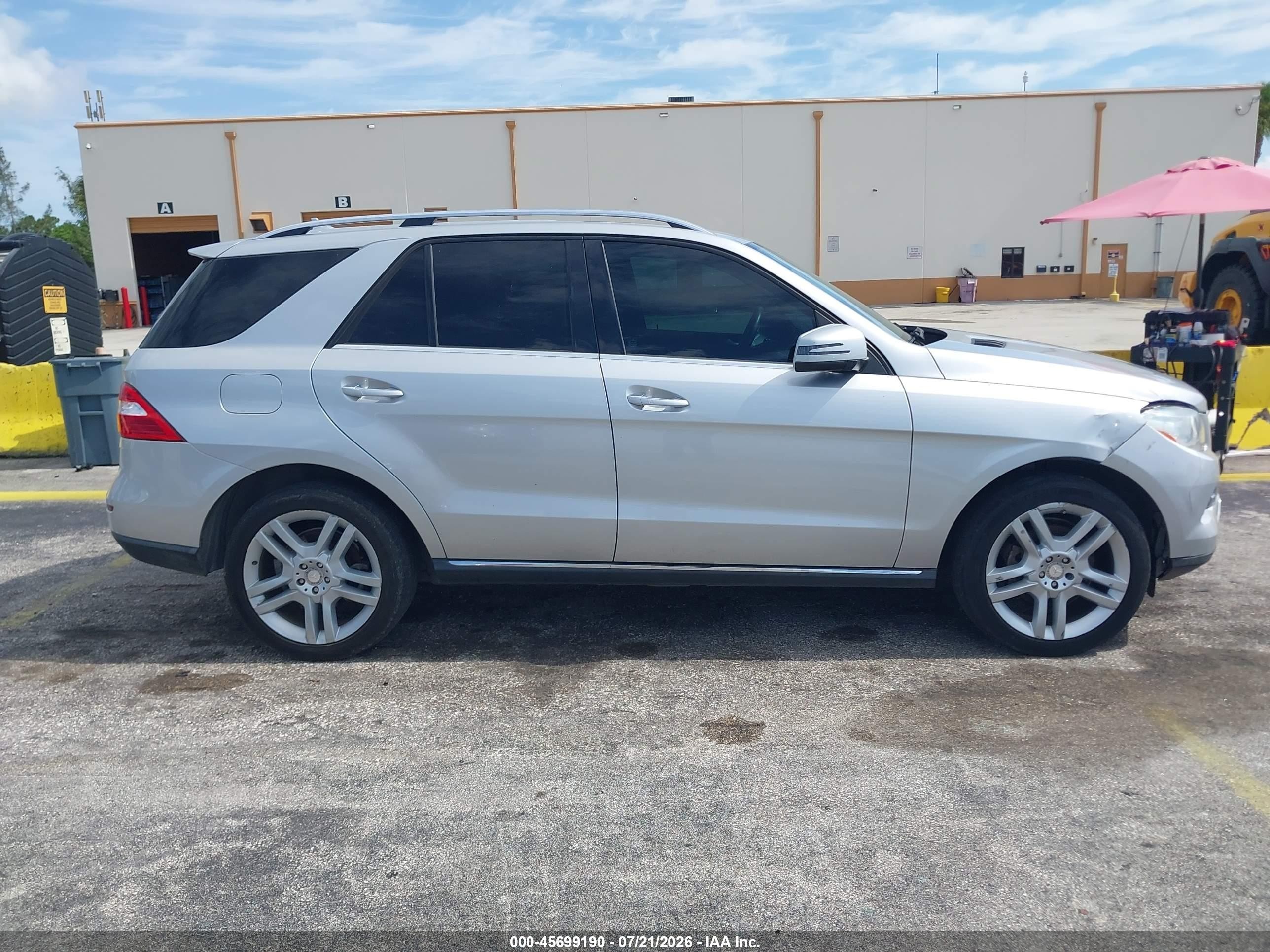 2014 Mercedes-benz Ml 350   Silver vin: 4JGDA5JB5EA298439