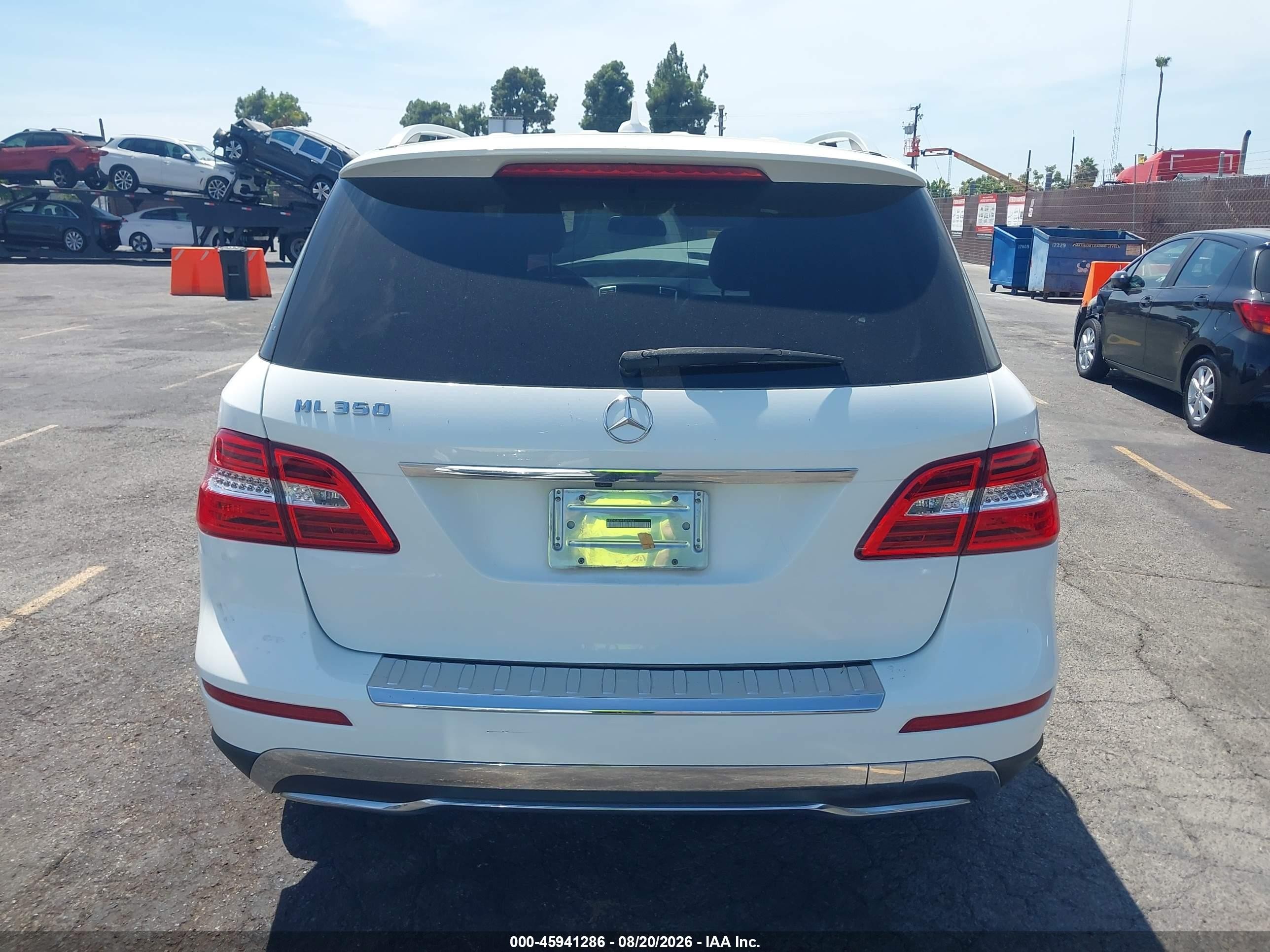 2015 Mercedes-benz Ml 350   White vin: 4JGDA5JB5FA509964