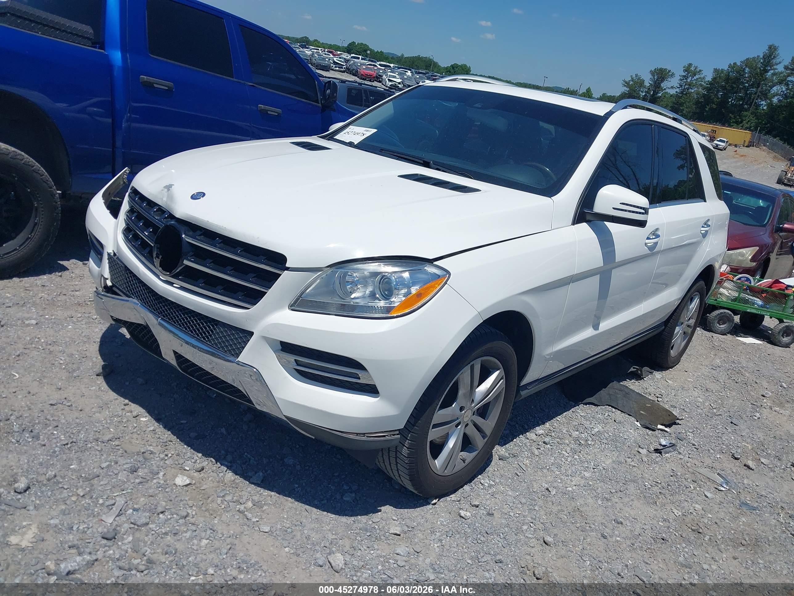 2015 Mercedes-benz Ml 350   White vin: 4JGDA5JB5FA596460