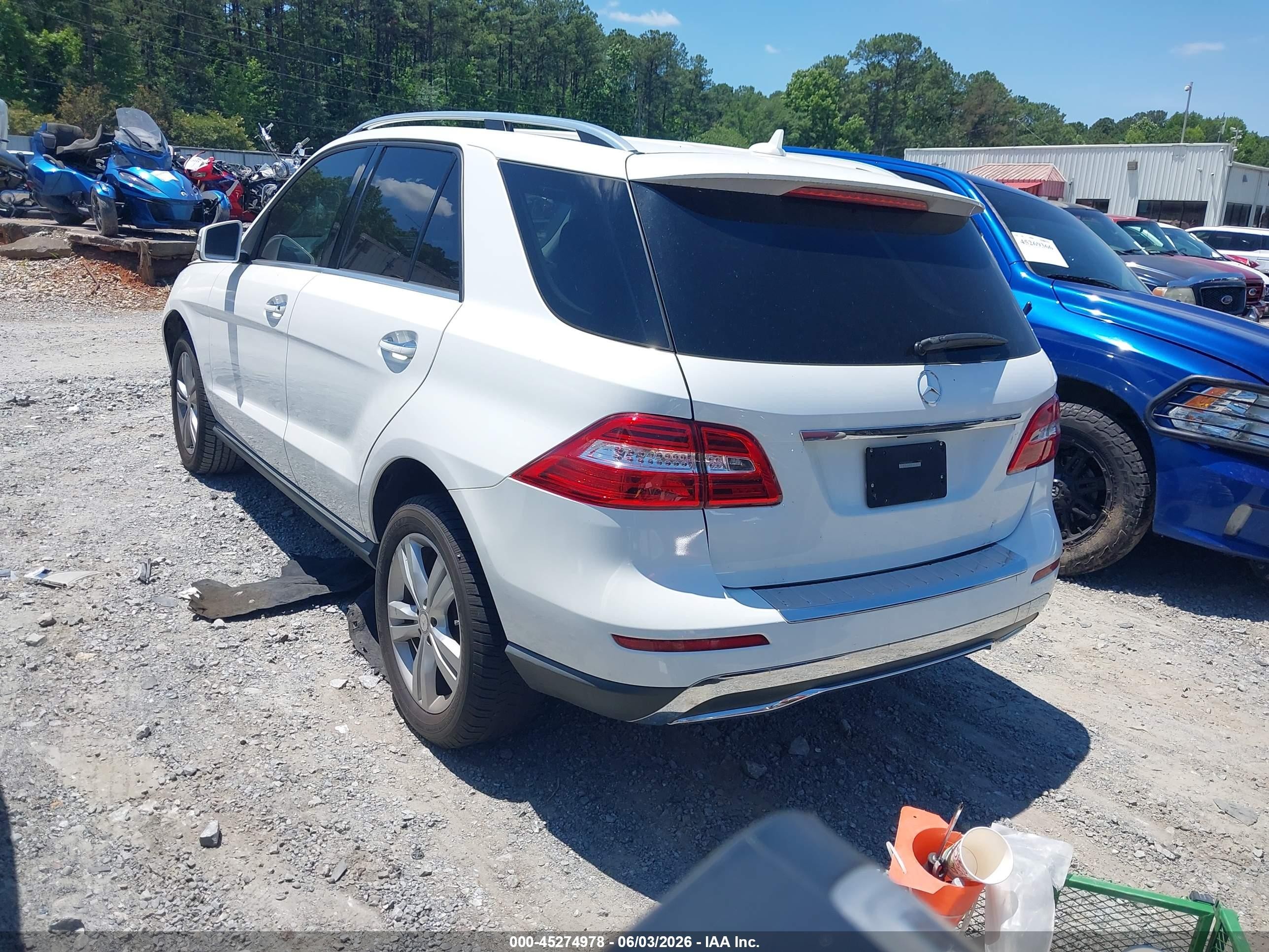 2015 Mercedes-benz Ml 350   White vin: 4JGDA5JB5FA596460
