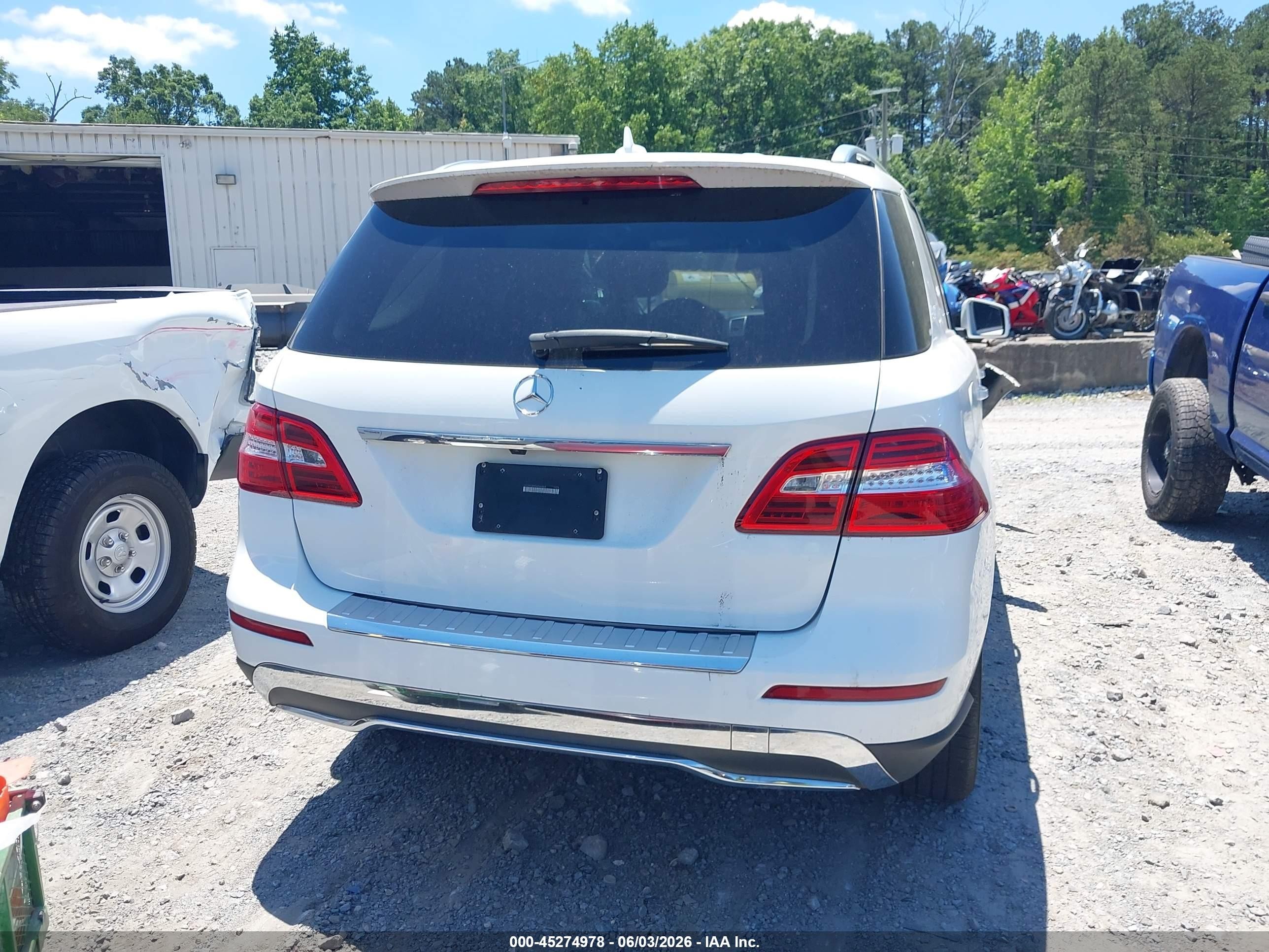 2015 Mercedes-benz Ml 350   White vin: 4JGDA5JB5FA596460
