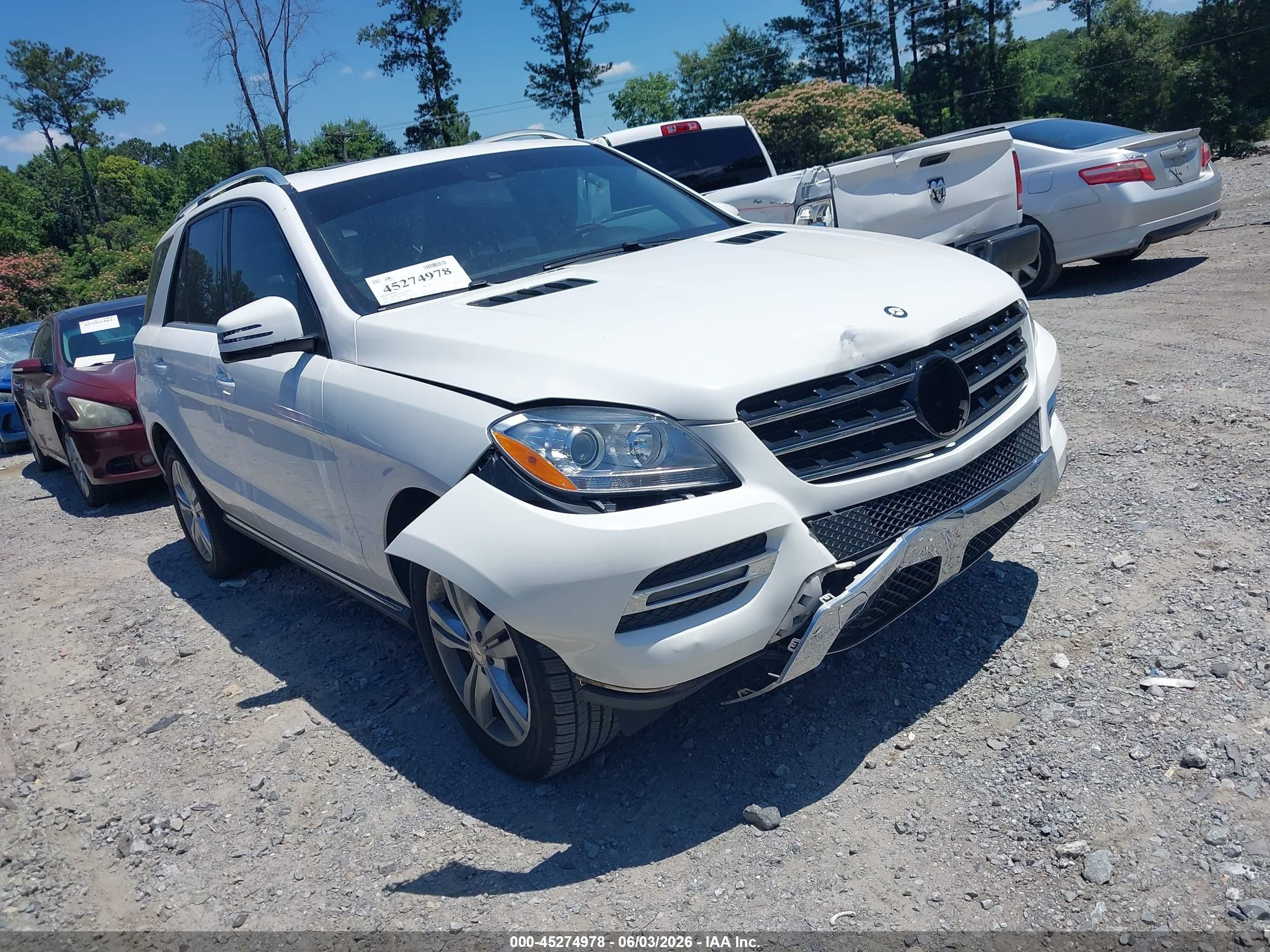 2015 Mercedes-benz Ml 350   White vin: 4JGDA5JB5FA596460