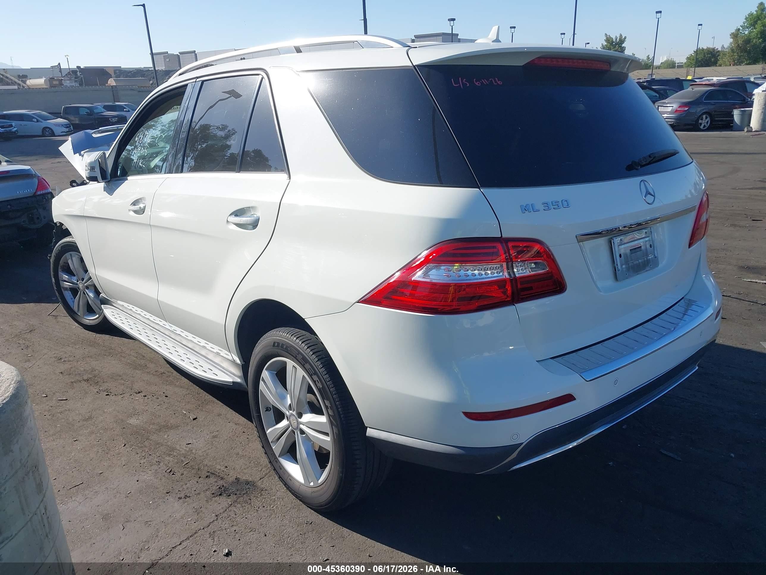 2013 Mercedes-benz Ml 350 Белый vin: 4JGDA5JB6DA227703
