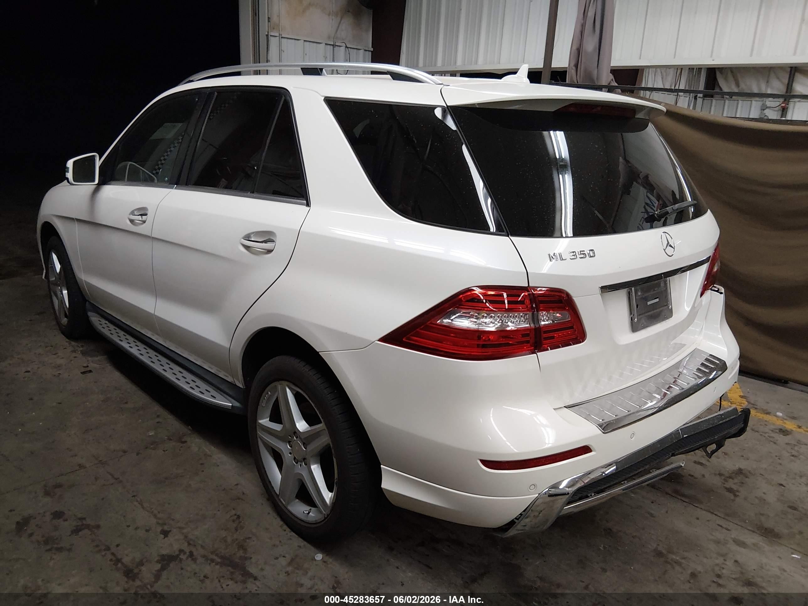 2014 Mercedes-benz Ml 350 White vin: 4JGDA5JB6EA337751