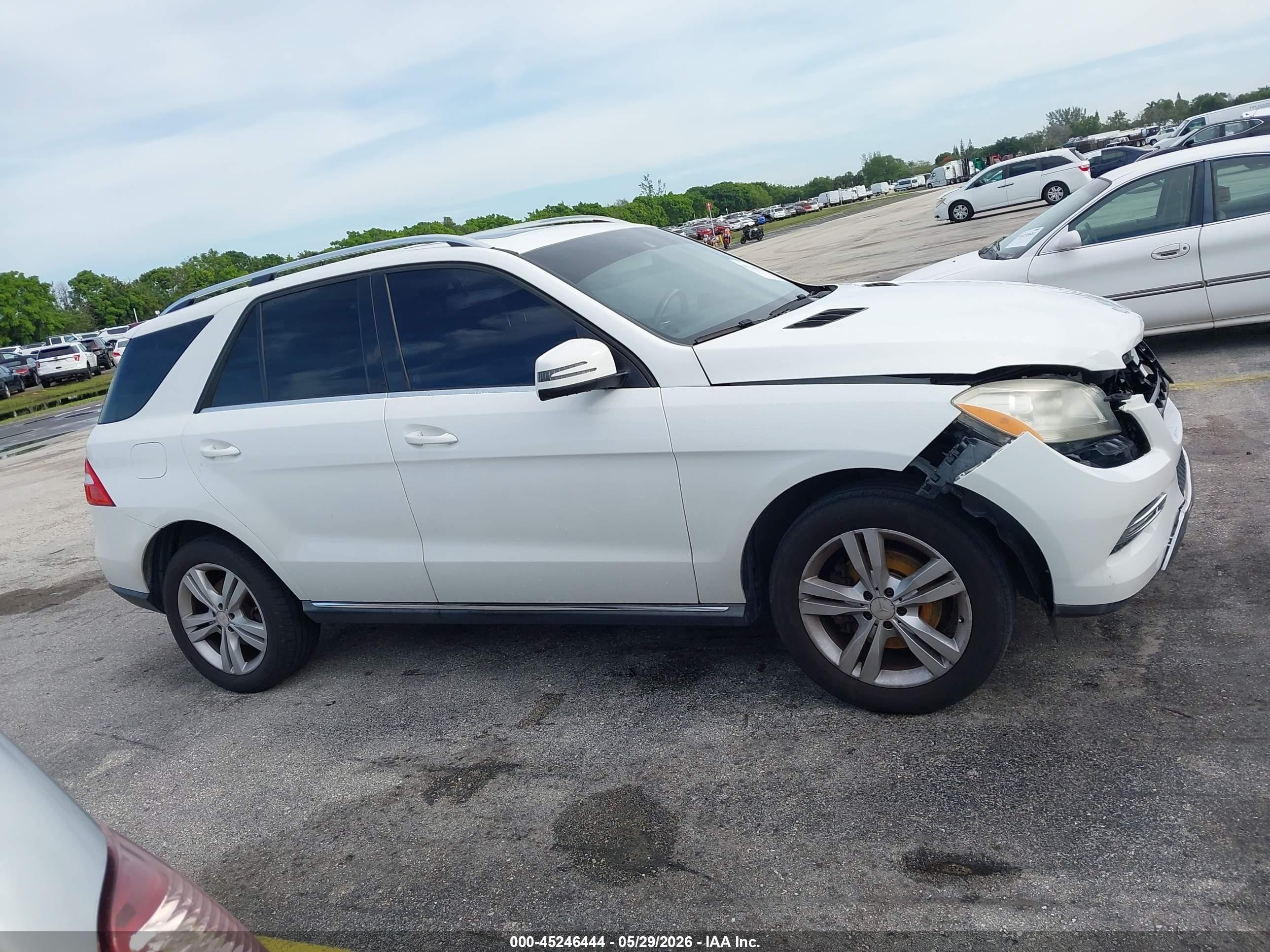 2015 Mercedes-benz Ml 350   White vin: 4JGDA5JB6FA476425
