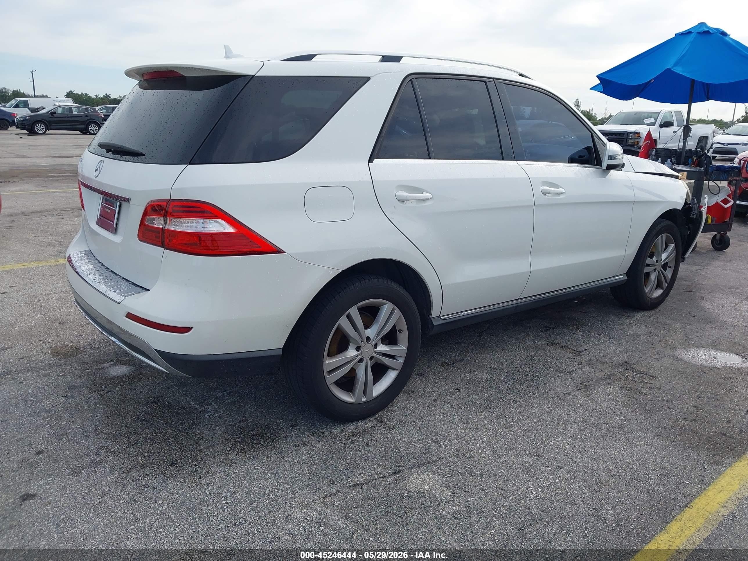 2015 Mercedes-benz Ml 350   White vin: 4JGDA5JB6FA476425