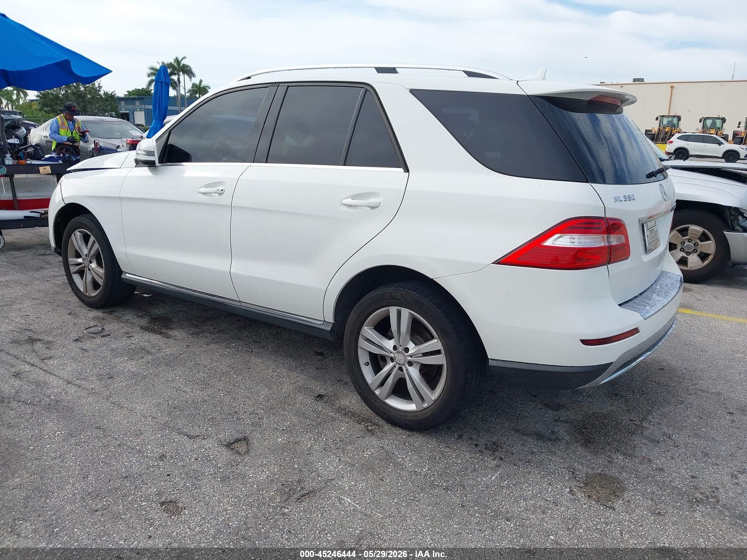 2015 Mercedes-benz Ml 350   White vin: 4JGDA5JB6FA476425