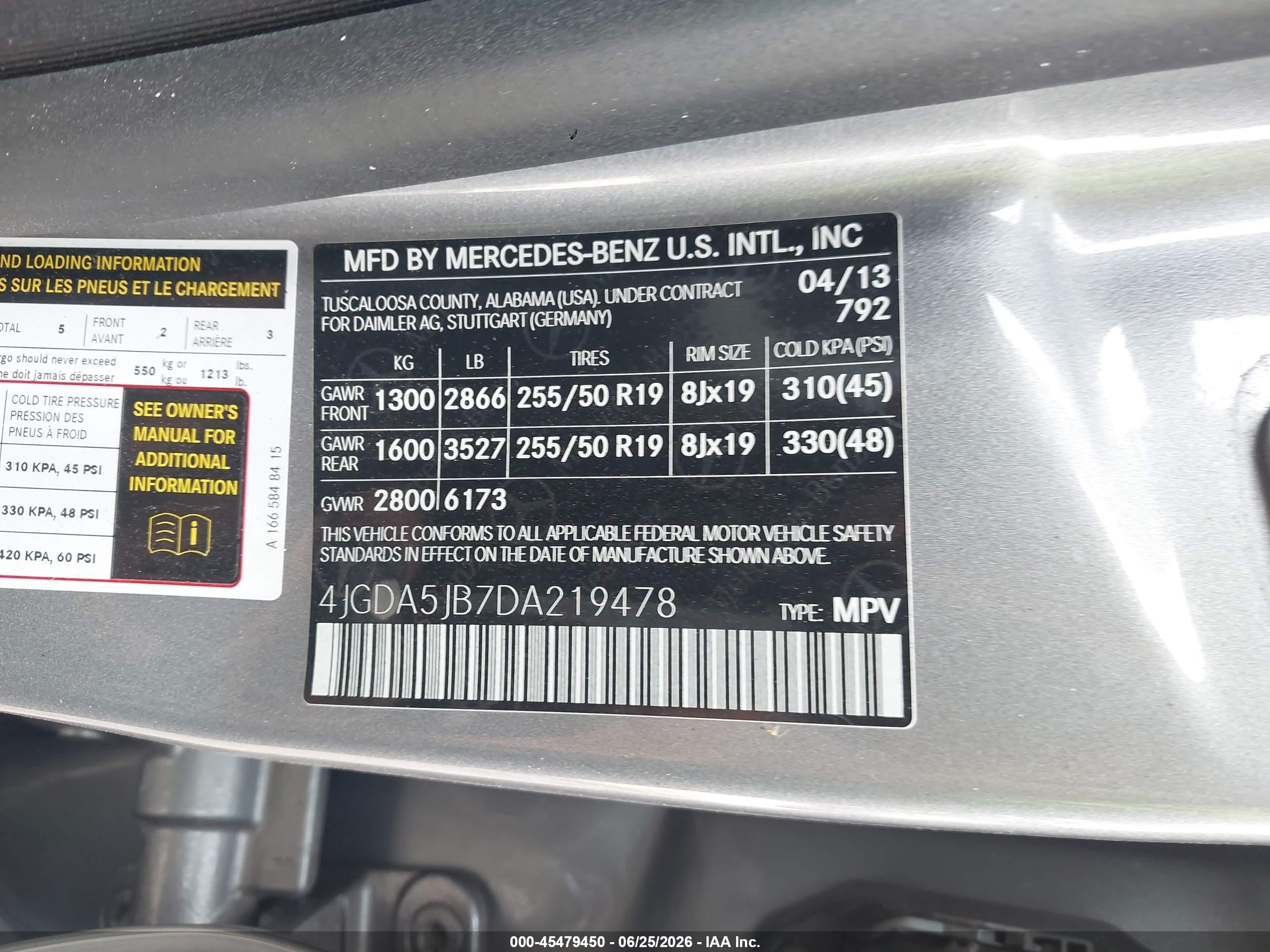 2013 Mercedes-benz Ml 350   Gray vin: 4JGDA5JB7DA219478