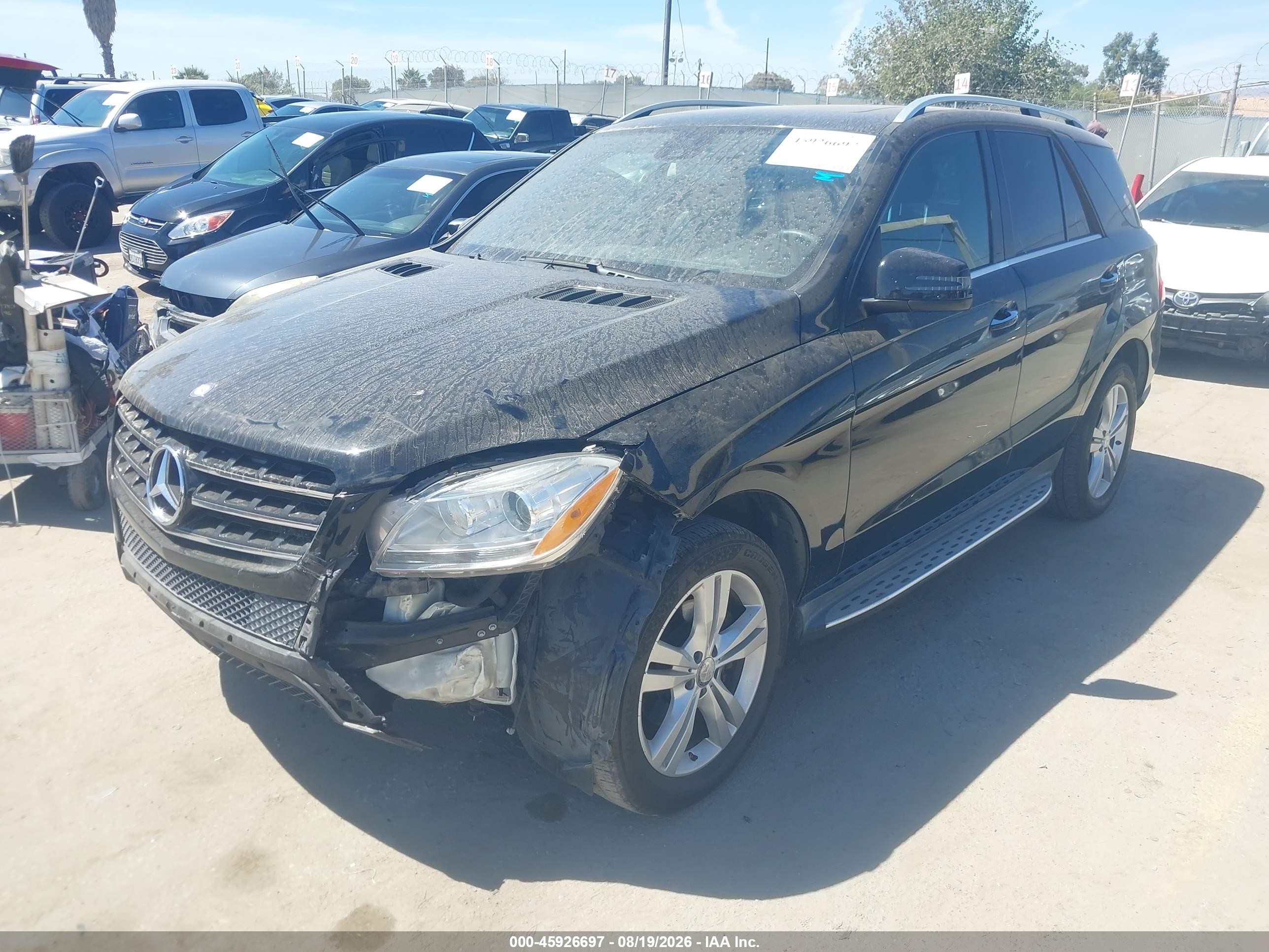 2015 Mercedes-benz Ml 350   Черный vin: 4JGDA5JB7FA556316