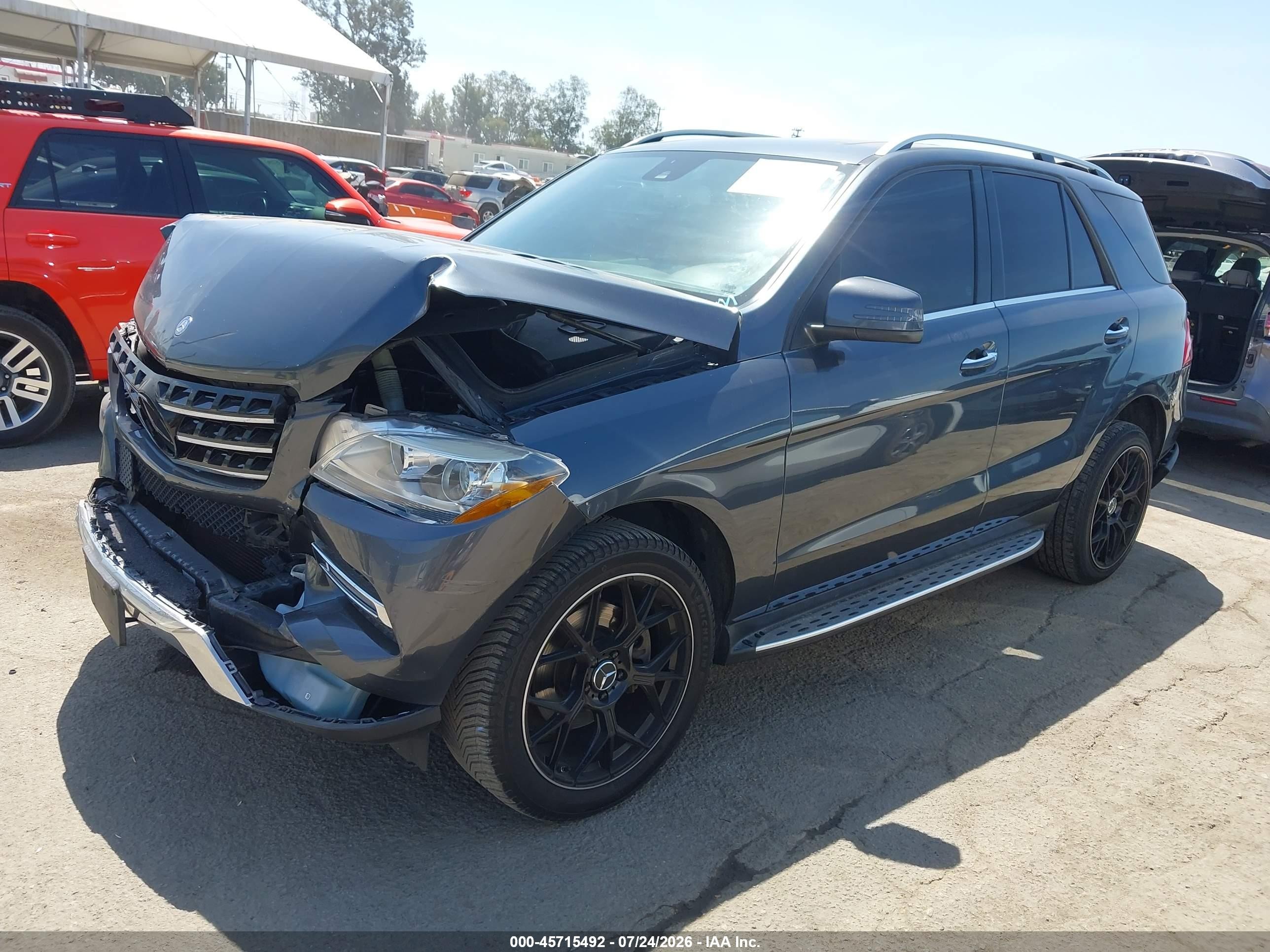 2015 Mercedes-benz Ml 350 Серый vin: 4JGDA5JB8FA524751