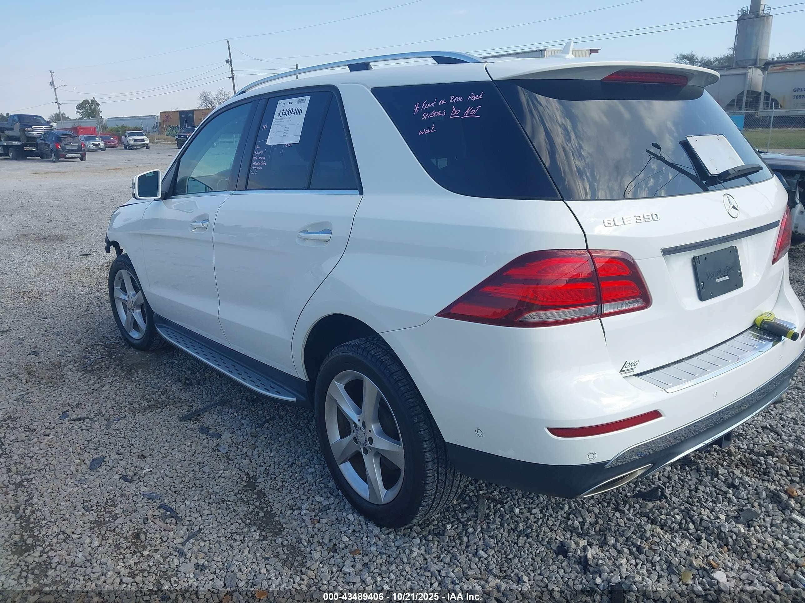 2017 Mercedes-benz Gle 350   White vin: 4JGDA5JB8HA858331