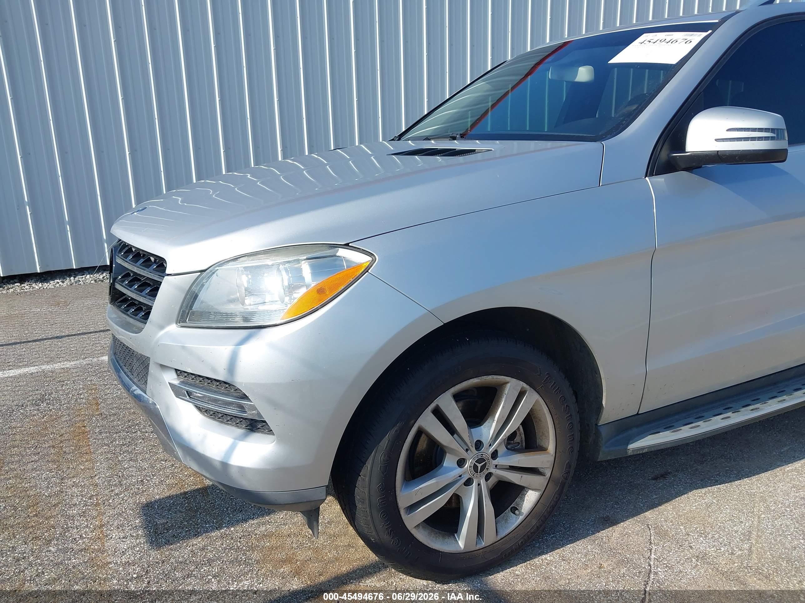 2013 Mercedes-benz Ml 350   Silver vin: 4JGDA5JB9DA185057