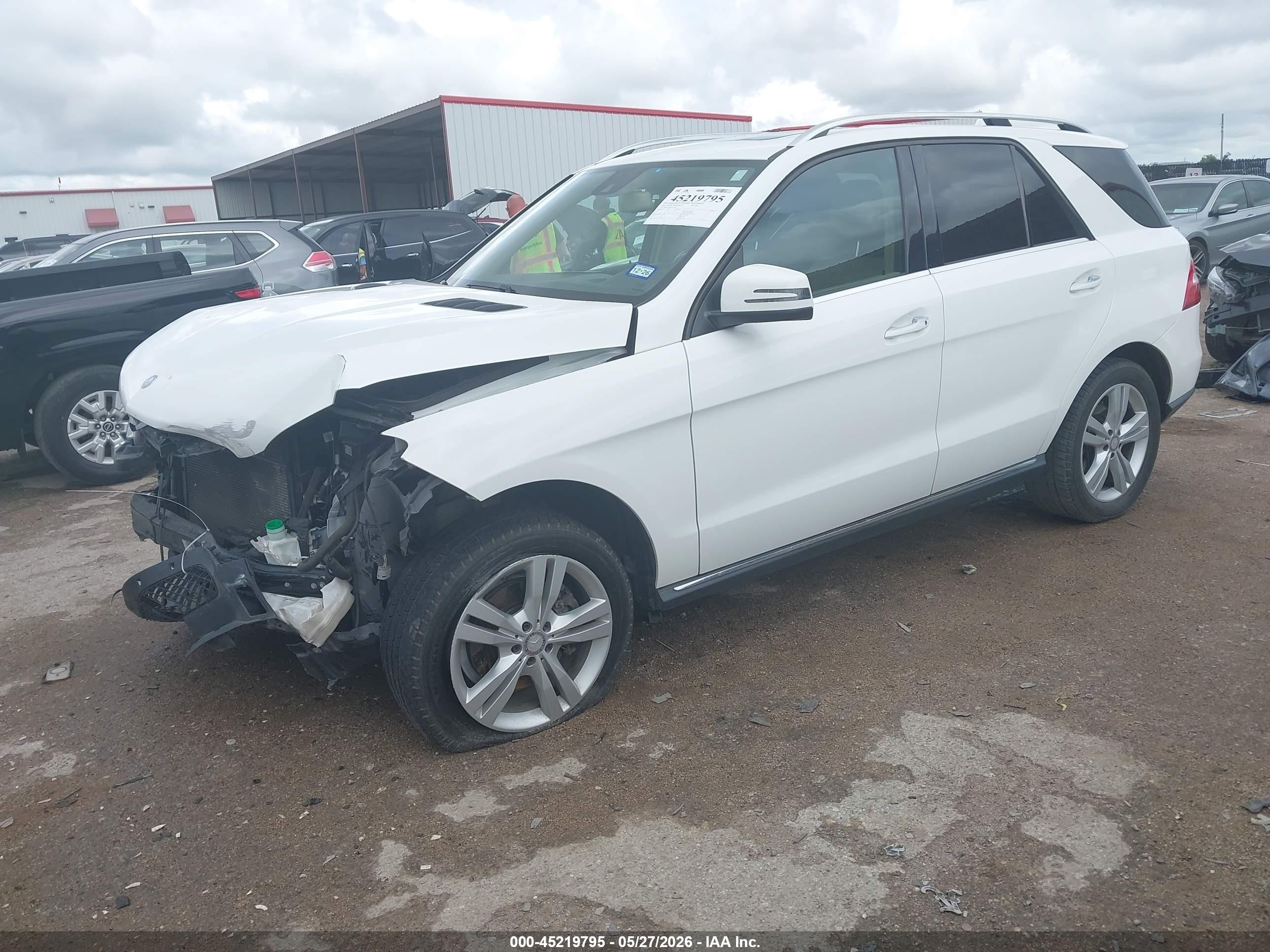 2015 Mercedes-benz Ml 350   Белый vin: 4JGDA5JB9FA583467
