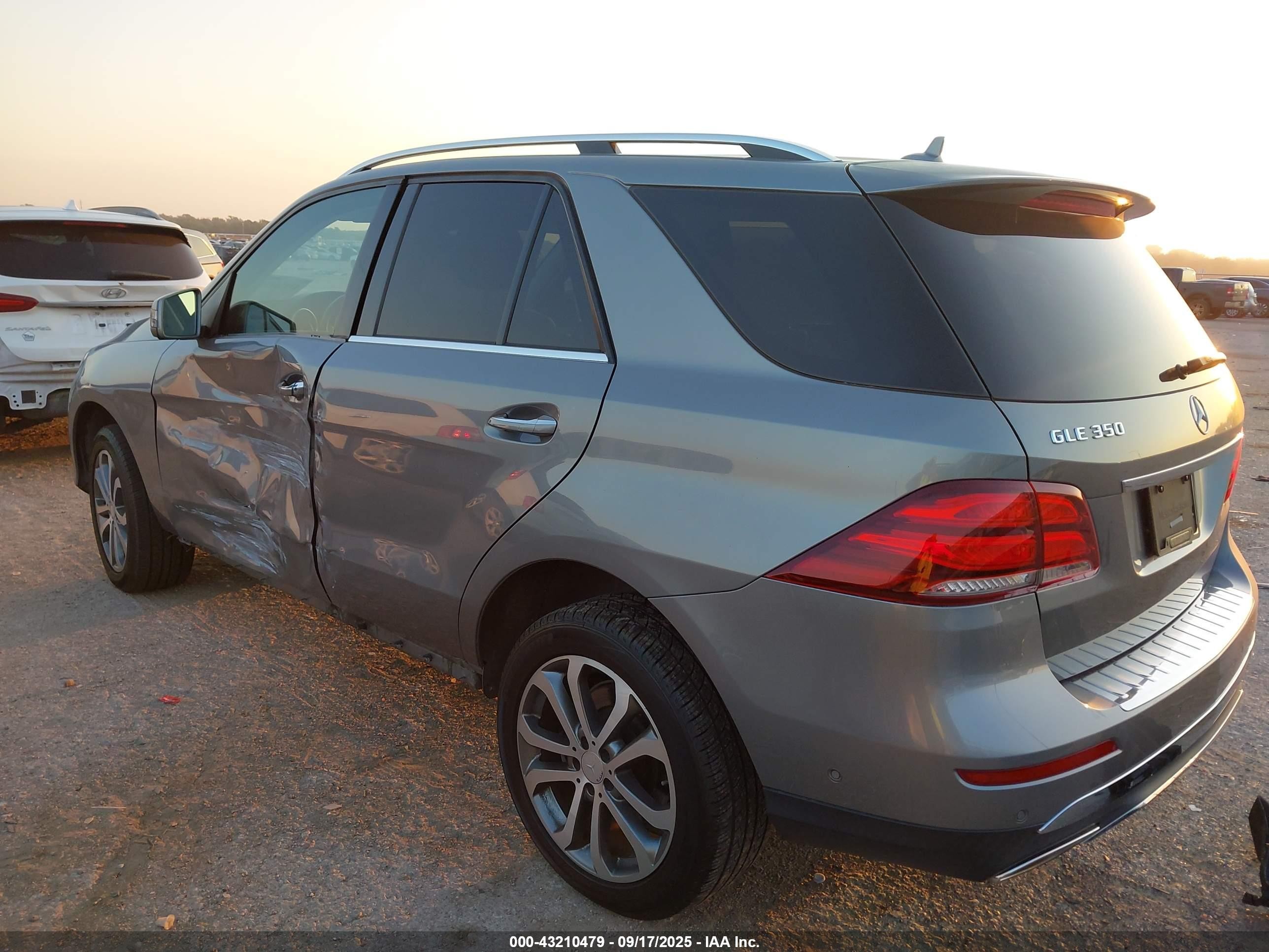 2016 Mercedes-benz Gle 350   Серый vin: 4JGDA5JB9GA656239