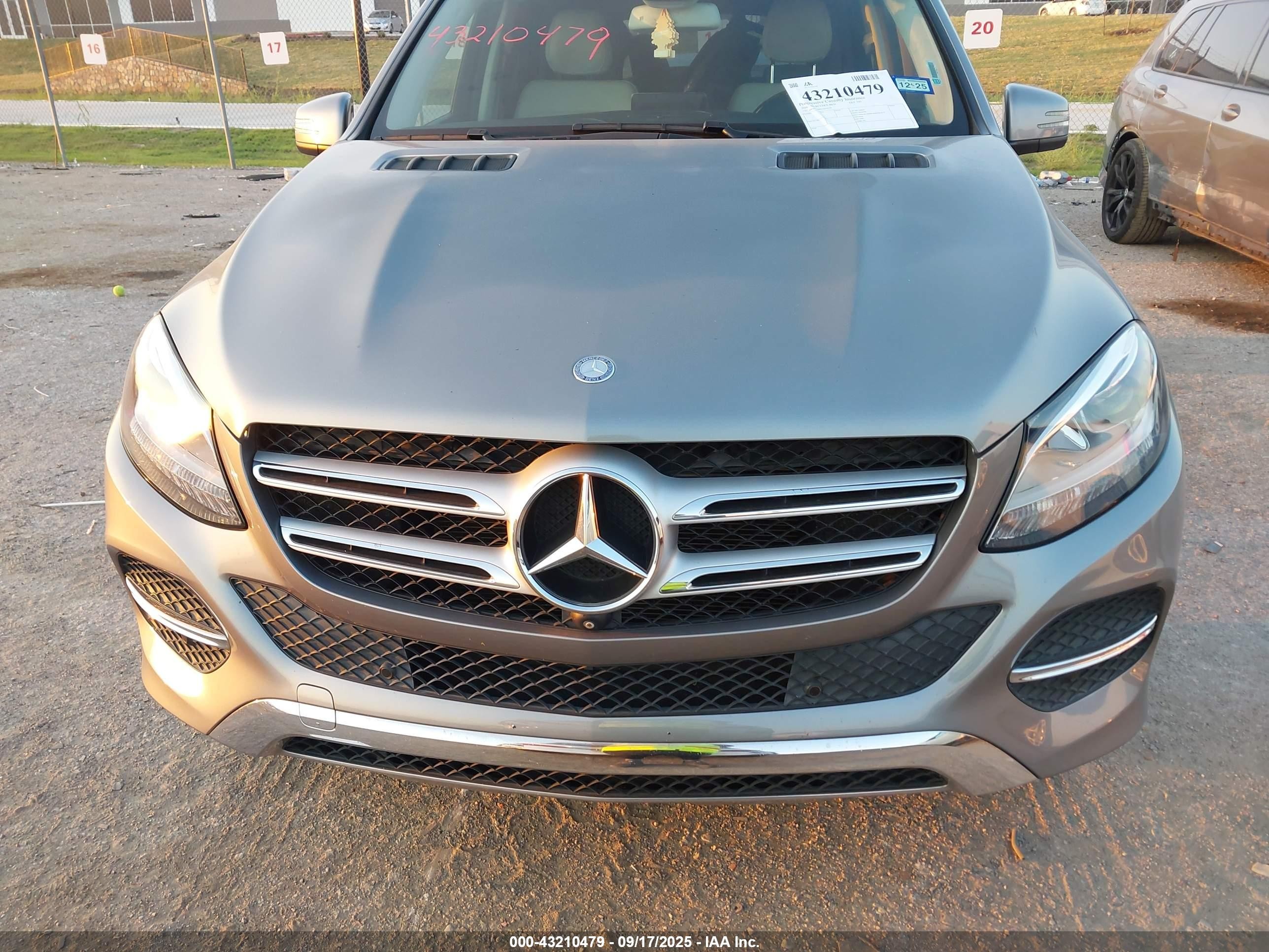 2016 Mercedes-benz Gle 350   Серый vin: 4JGDA5JB9GA656239
