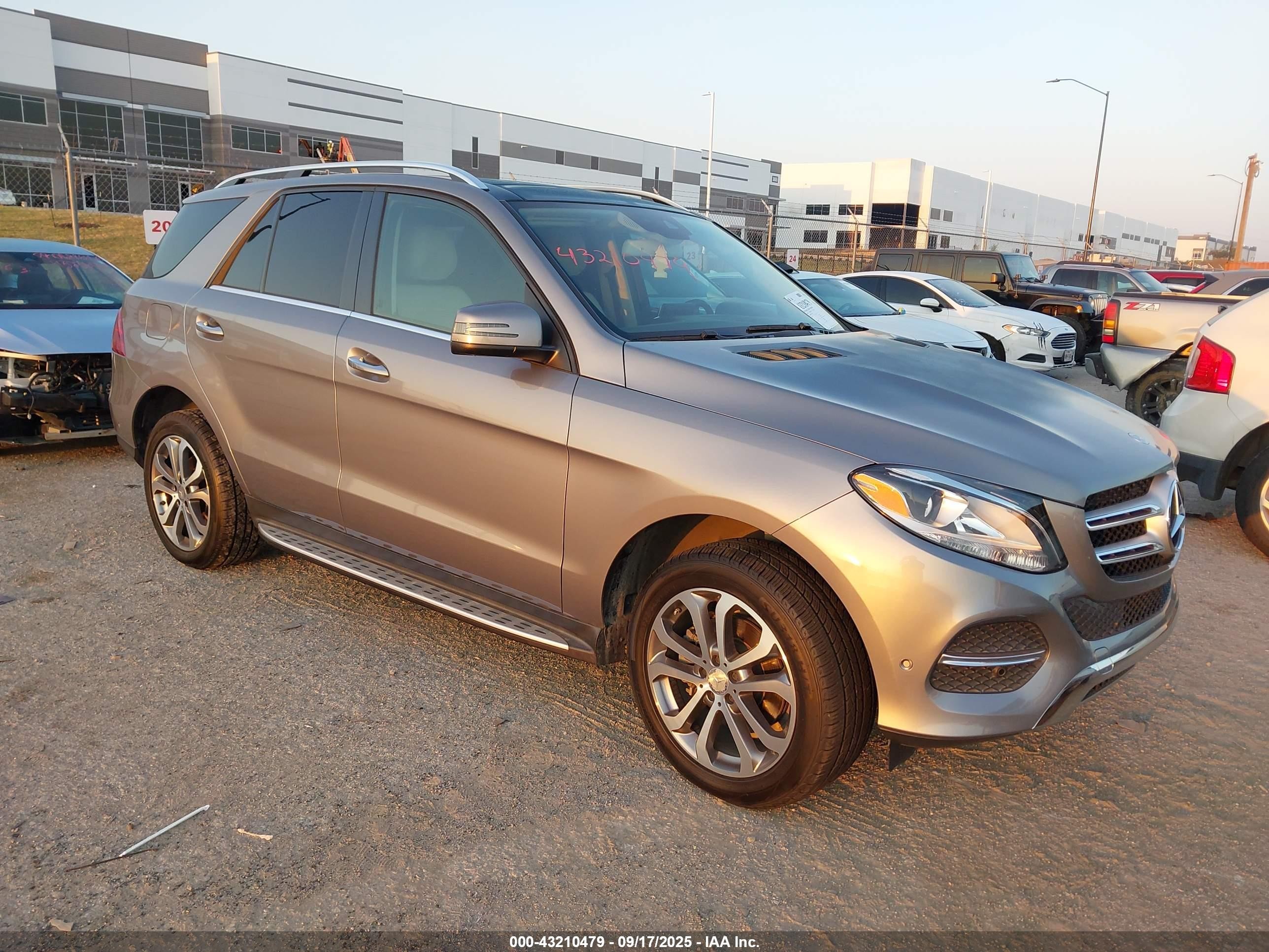 2016 Mercedes-benz Gle 350   Серый vin: 4JGDA5JB9GA656239