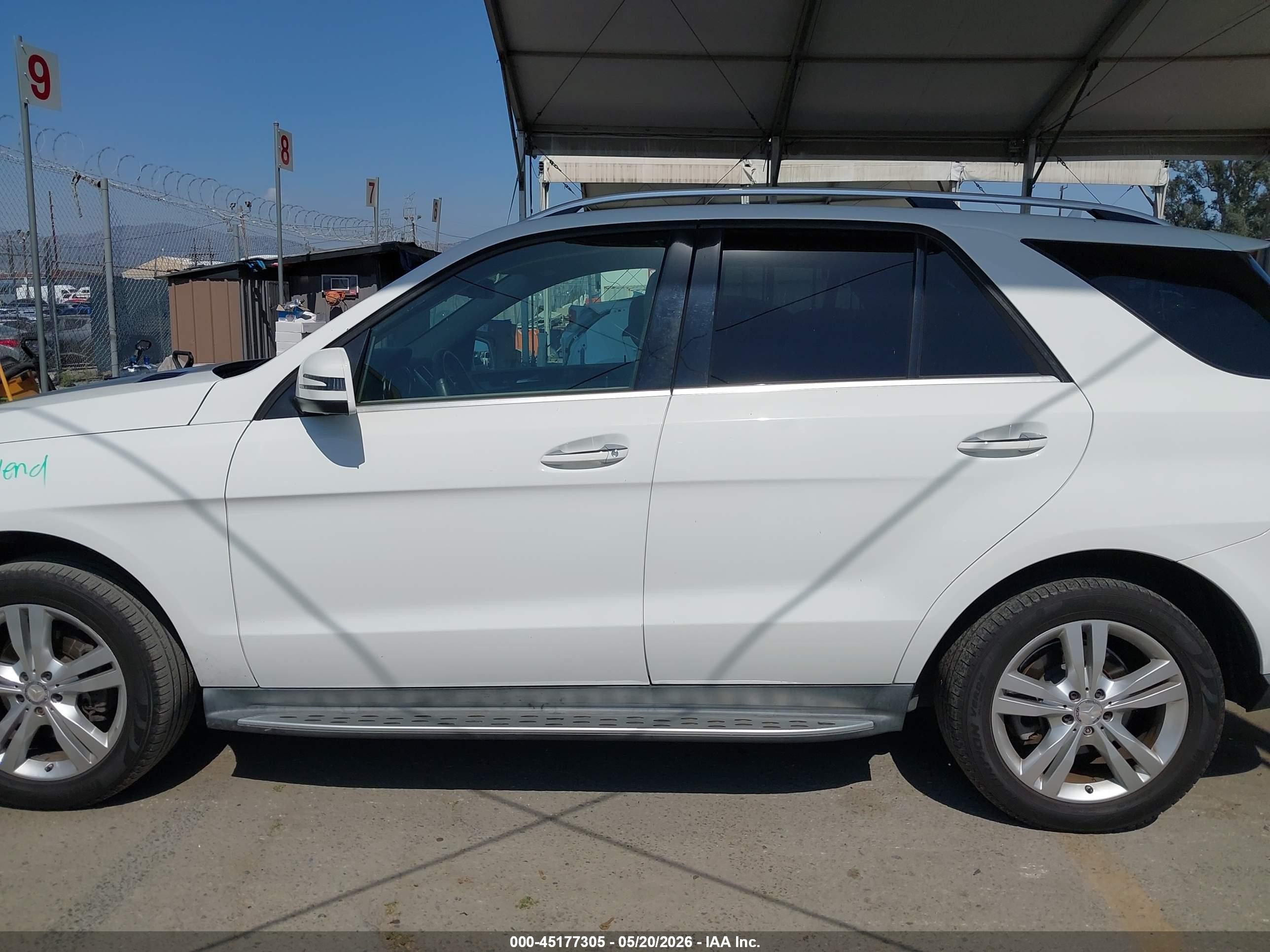 2015 Mercedes-benz Ml 350   White vin: 4JGDA5JBXFA519955