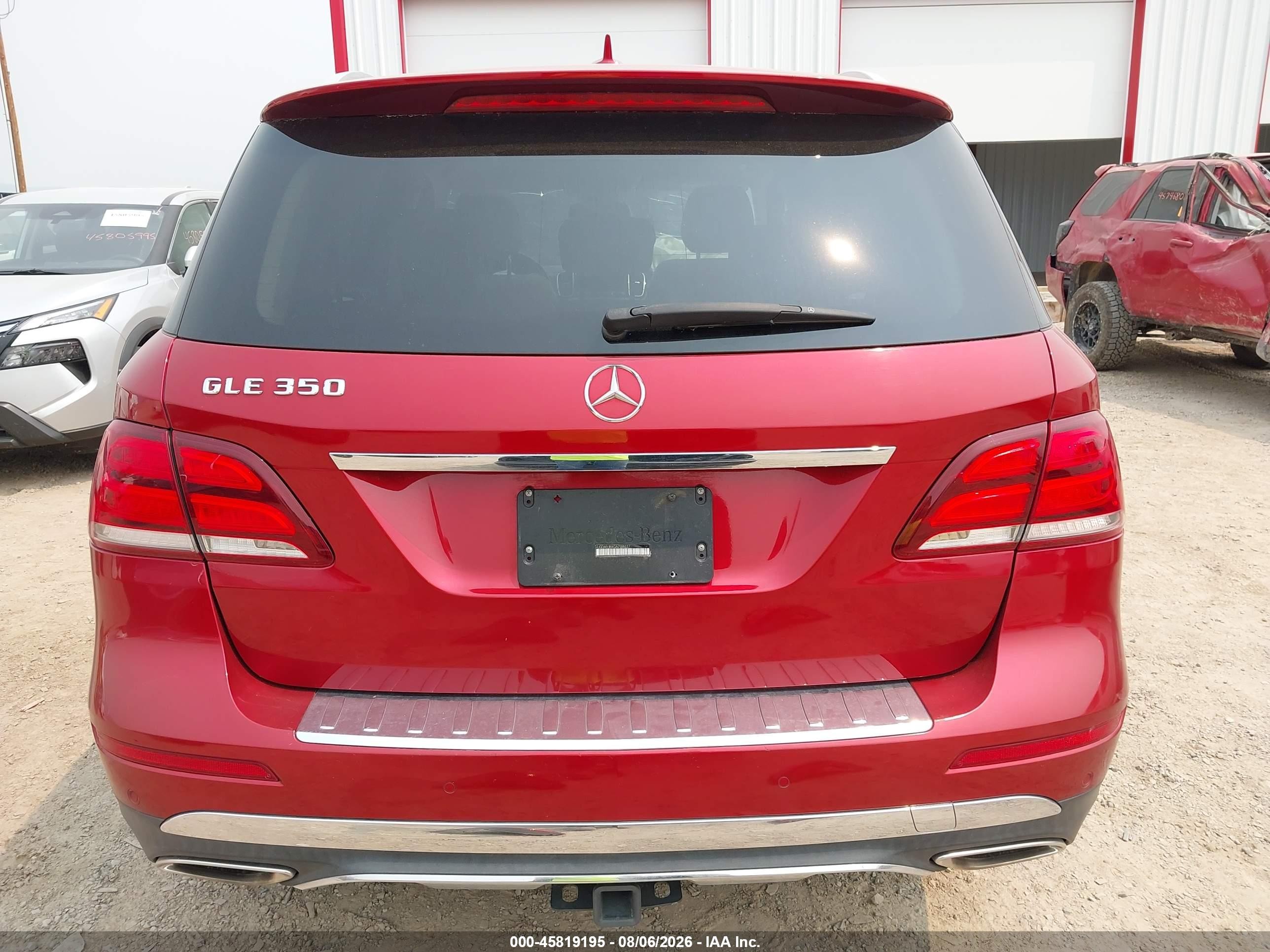 2016 Mercedes-benz Gle 350   Red vin: 4JGDA5JBXGA788037