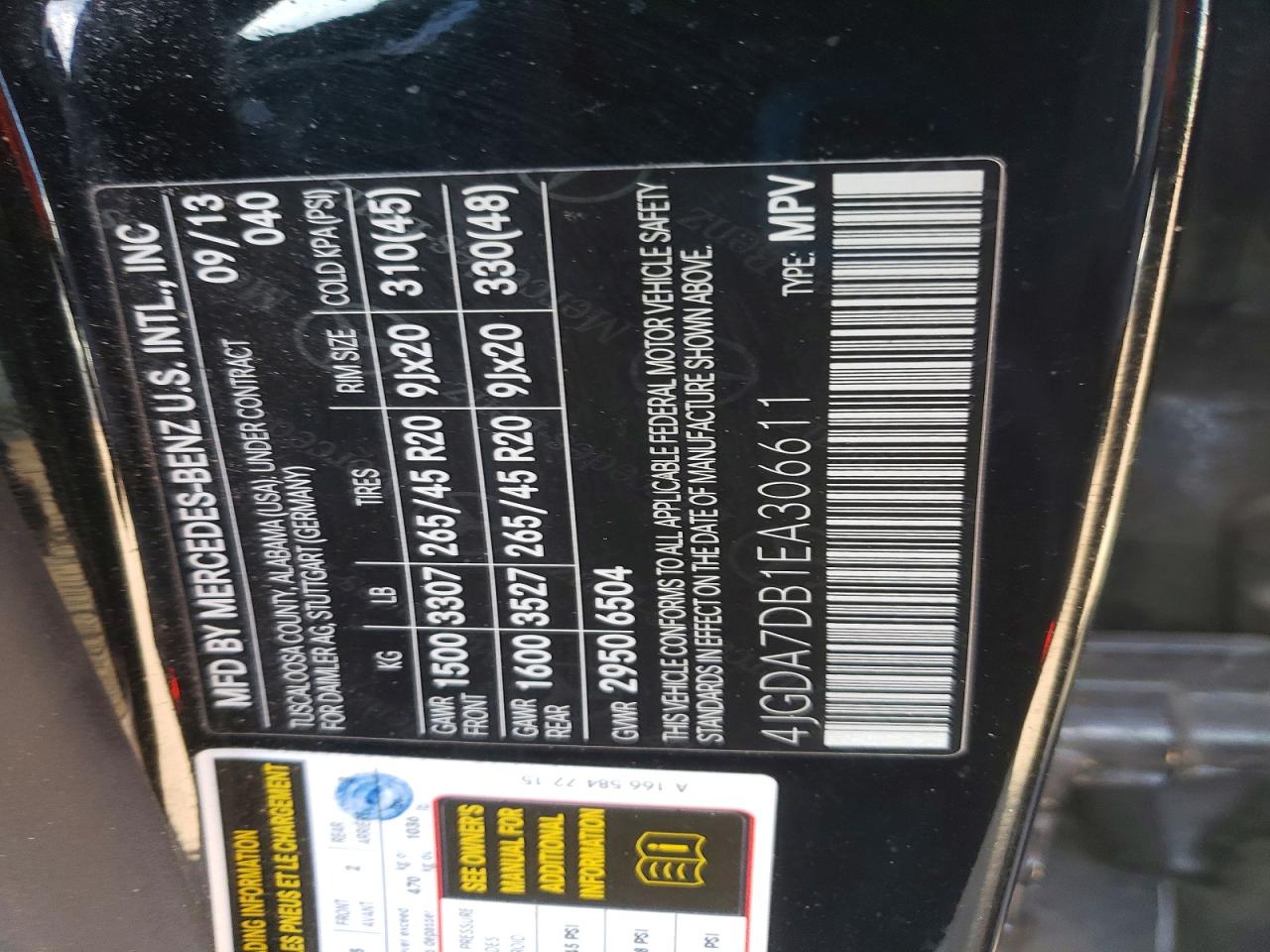 2014 Mercedes-benz Ml 550 4matic Black vin: 4JGDA7DB1EA306611