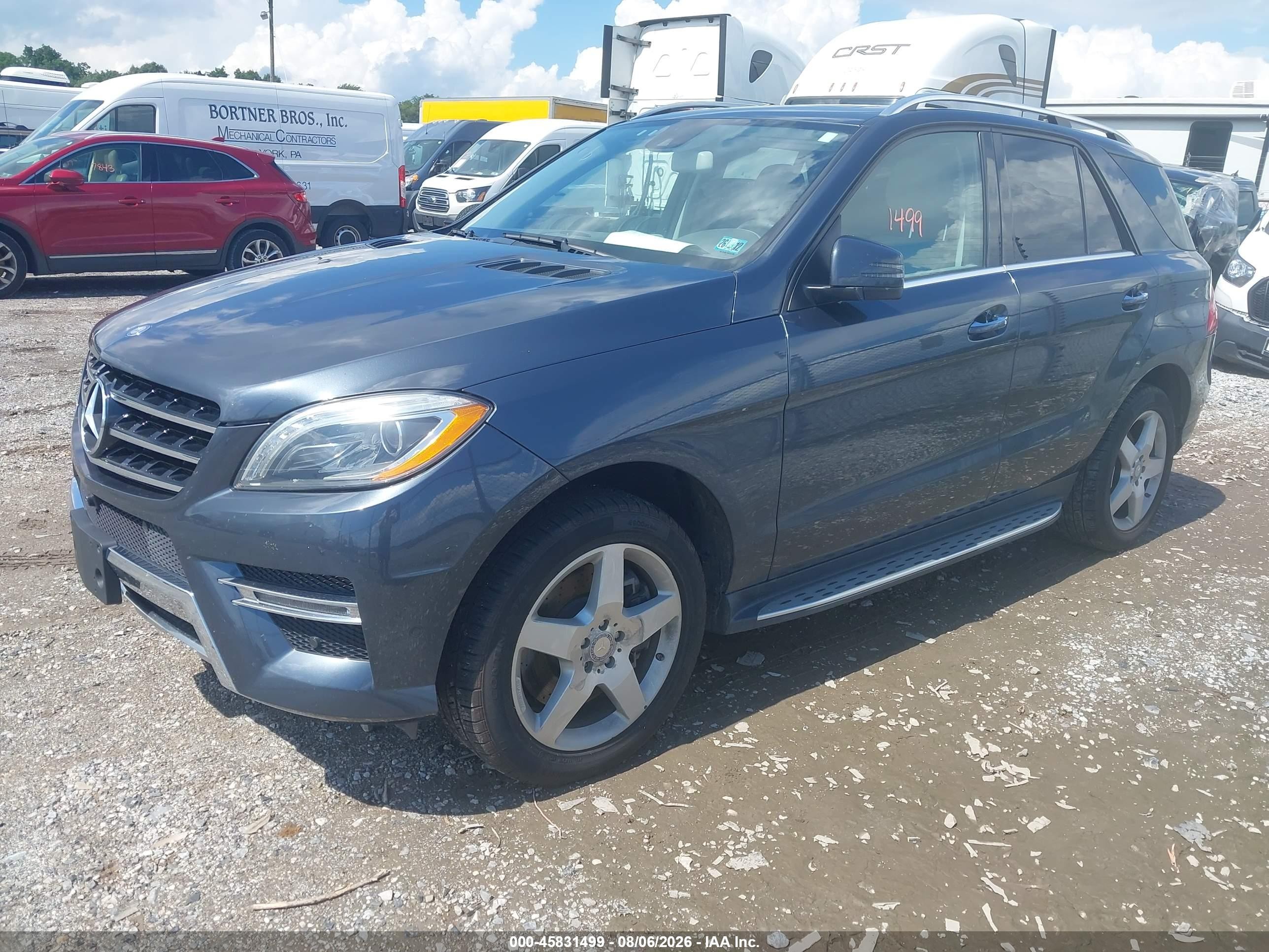 2014 Mercedes-benz Ml 550 4matic Blue vin: 4JGDA7DB8EA419388