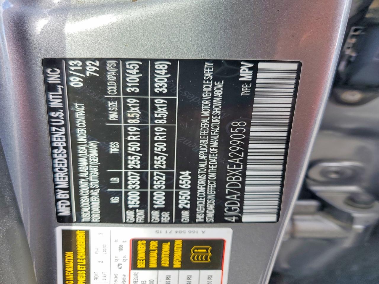 2014 Mercedes-benz Ml 550 4matic Gray vin: 4JGDA7DBXEA299058