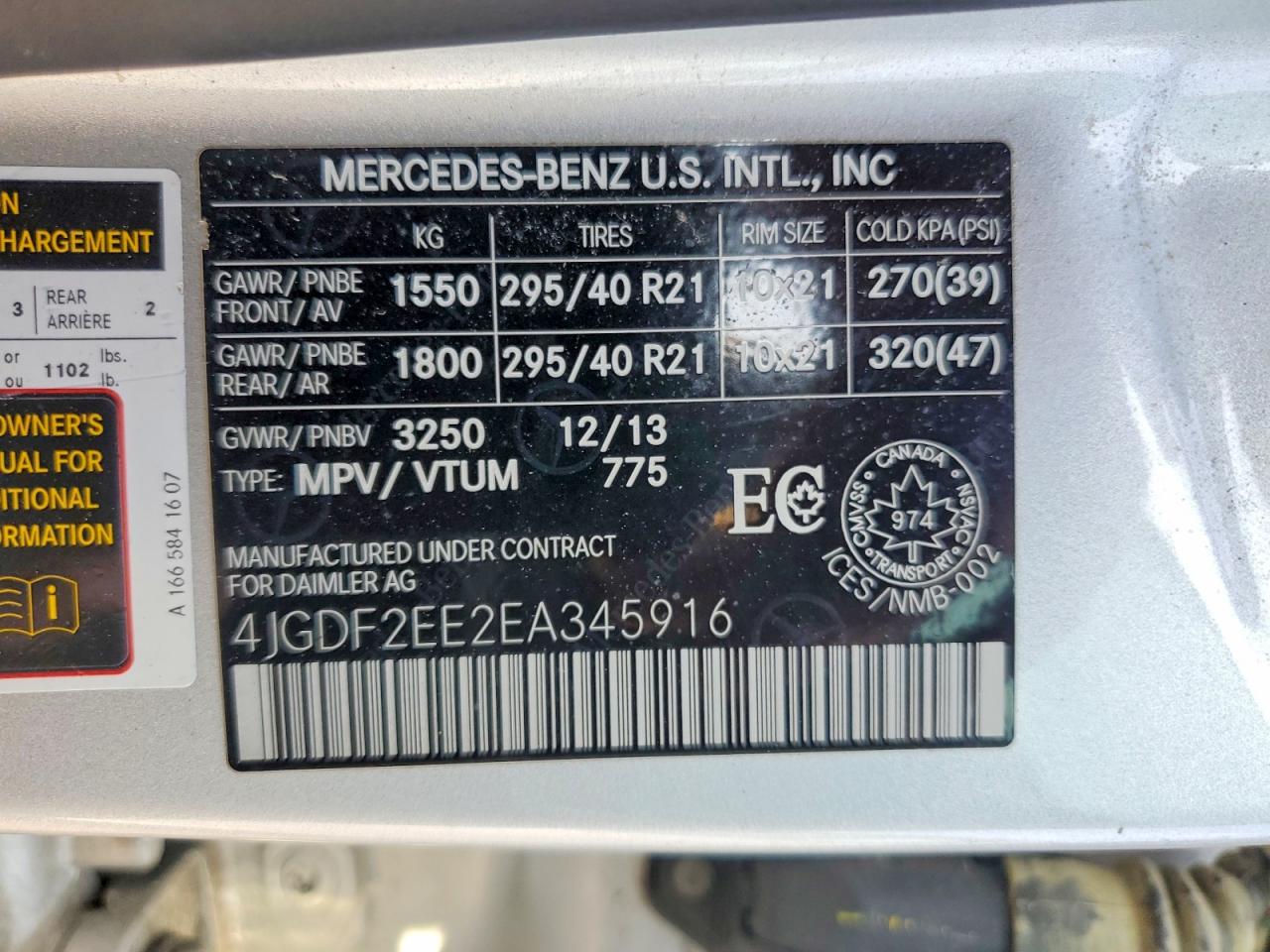 2014 Mercedes-benz Gl350 Silver vin: 4JGDF2EE2EA345916