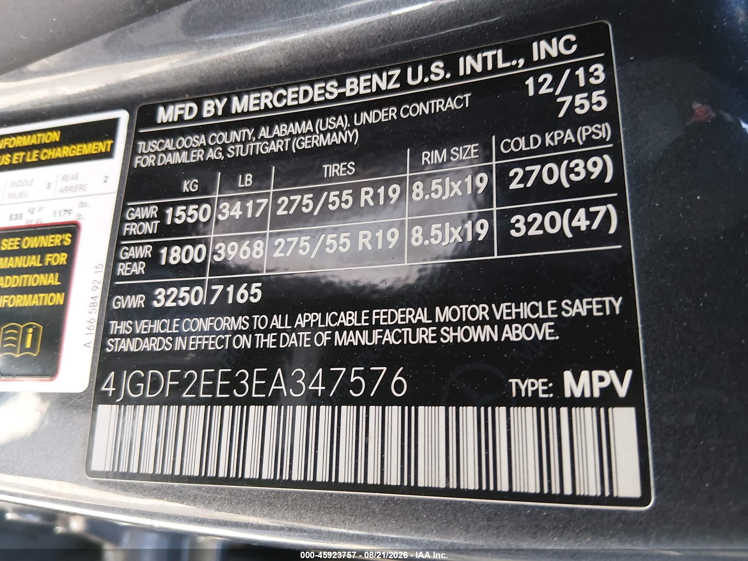 2014 Mercedes-benz Gl 350 Bluetec 4matic Gray vin: 4JGDF2EE3EA347576