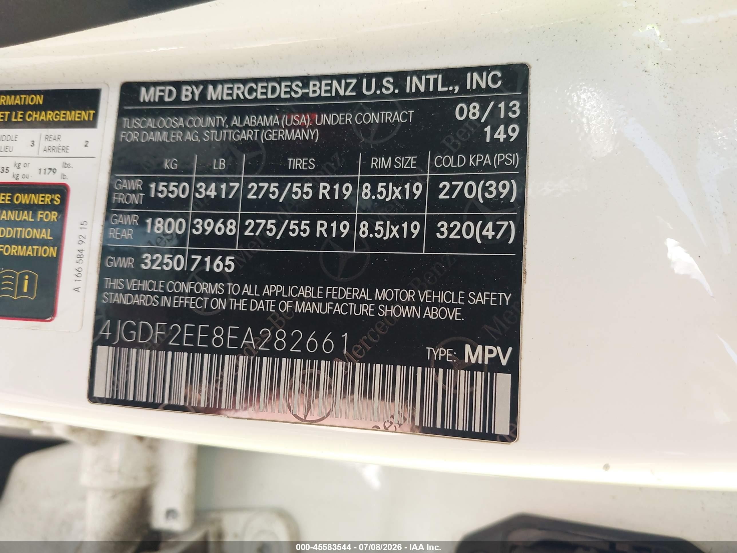 2014 Mercedes-benz Gl 350 Bluetec 4matic White vin: 4JGDF2EE8EA282661