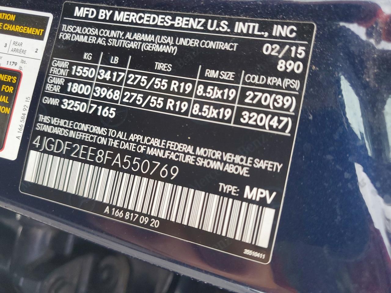 2015 Mercedes-benz Gl 350 Bluetec Blue vin: 4JGDF2EE8FA550769