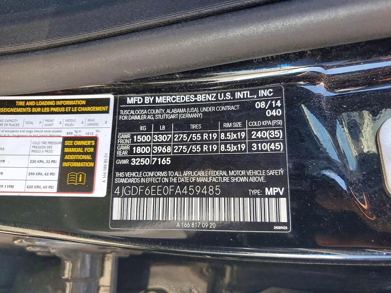2015 Mercedes-benz Gl 450 4matic Черный vin: 4JGDF6EE0FA459485