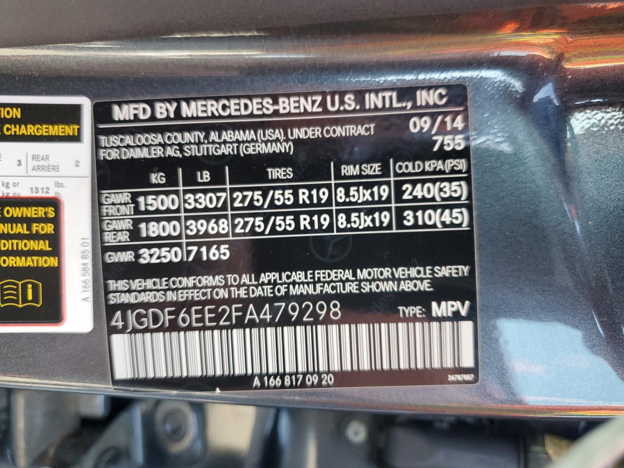 2015 Mercedes-benz Gl 450 4matic Black vin: 4JGDF6EE2FA479298