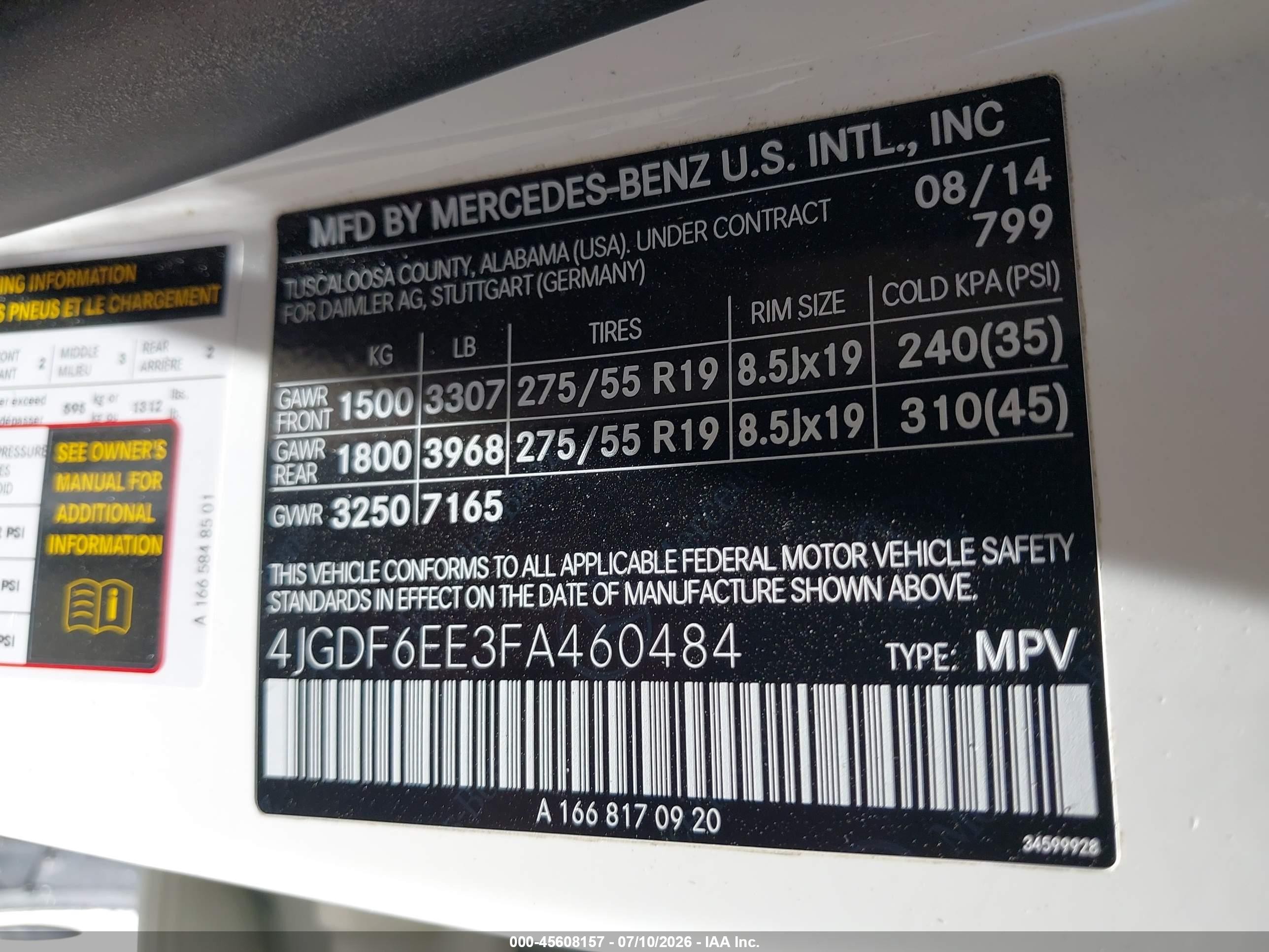 2015 Mercedes-benz Gl 450 4matic Белый vin: 4JGDF6EE3FA460484