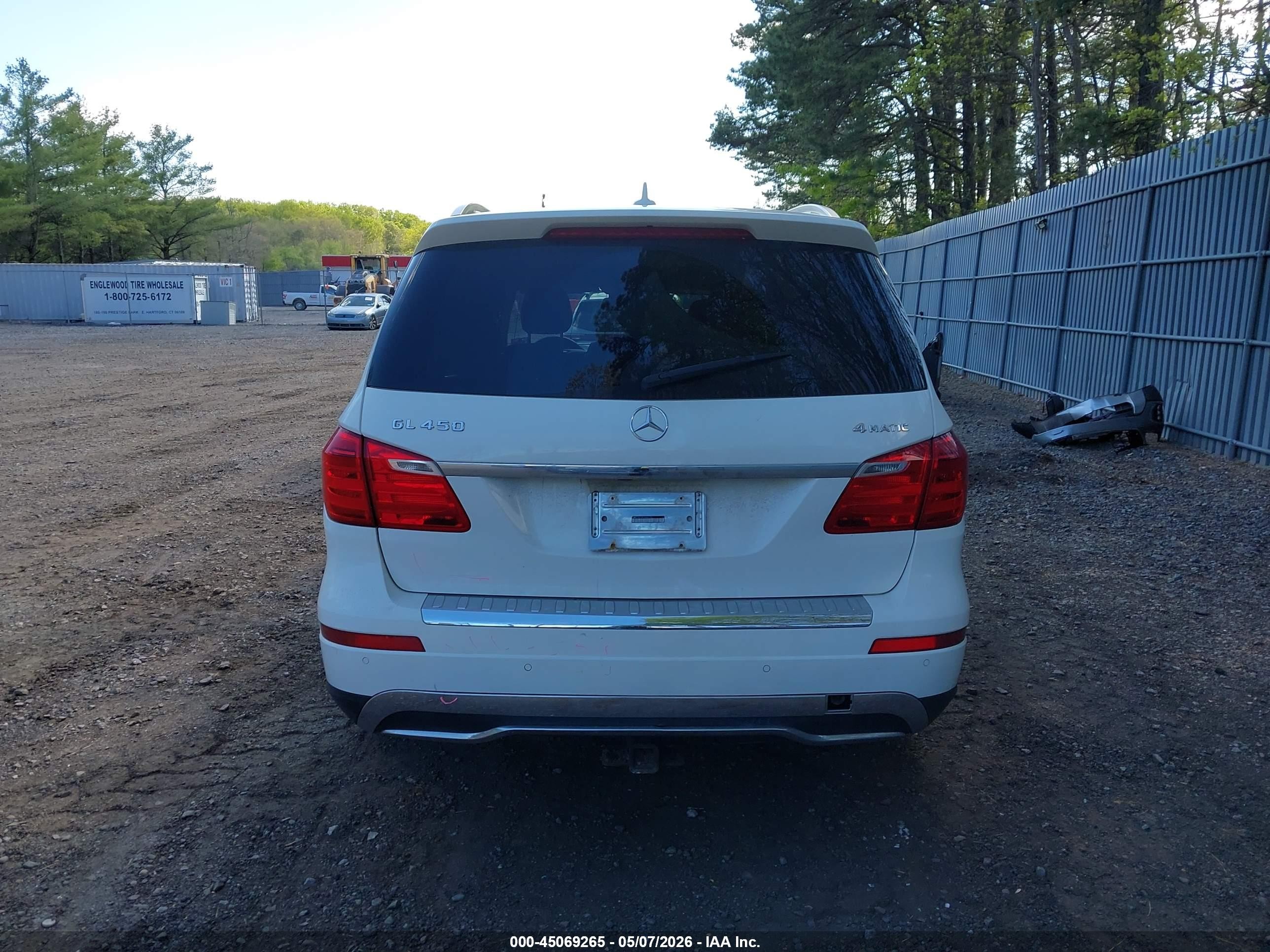 2015 Mercedes-benz Gl 450 4matic White vin: 4JGDF6EE3FA486230