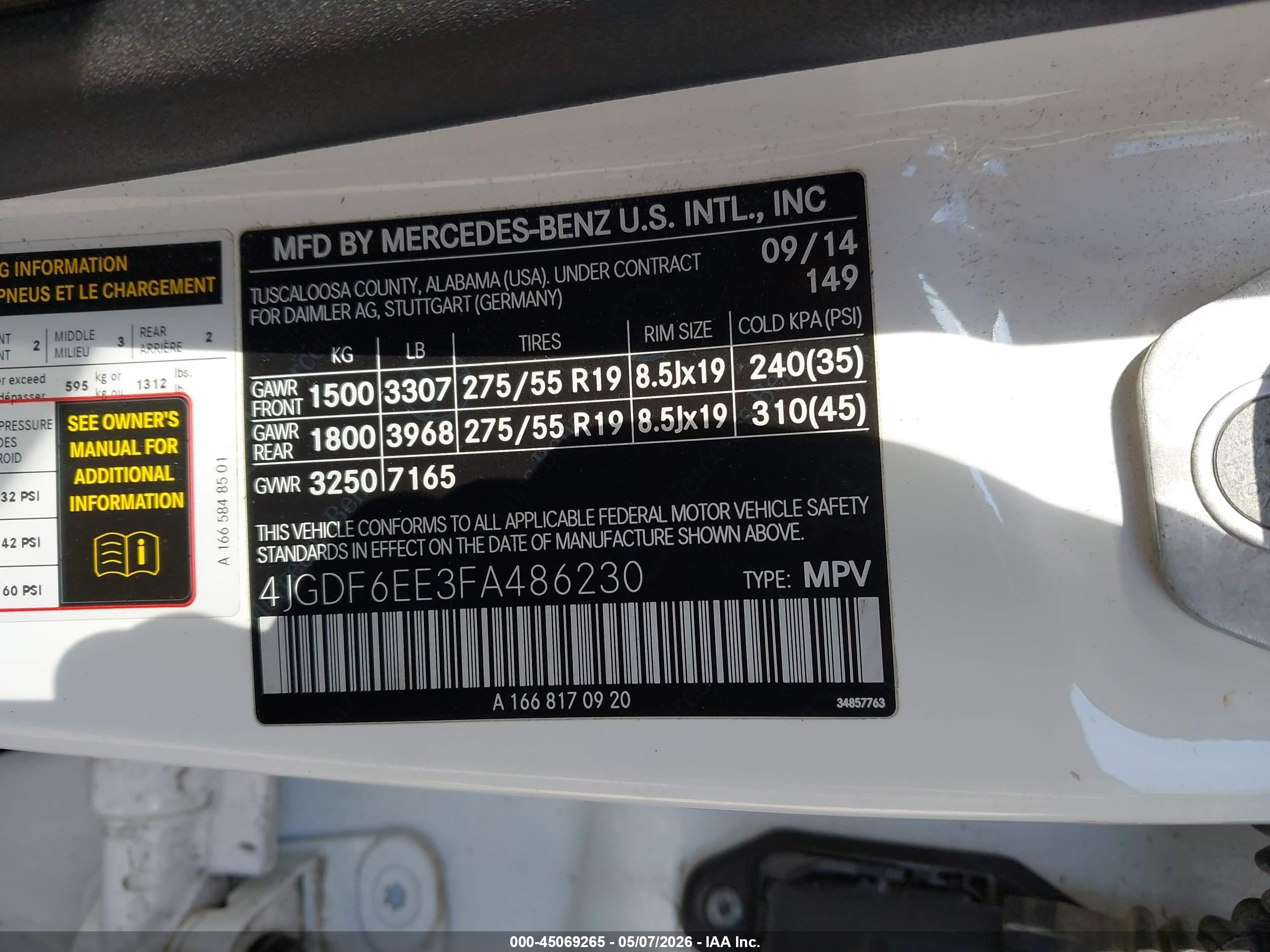 2015 Mercedes-benz Gl 450 4matic White vin: 4JGDF6EE3FA486230
