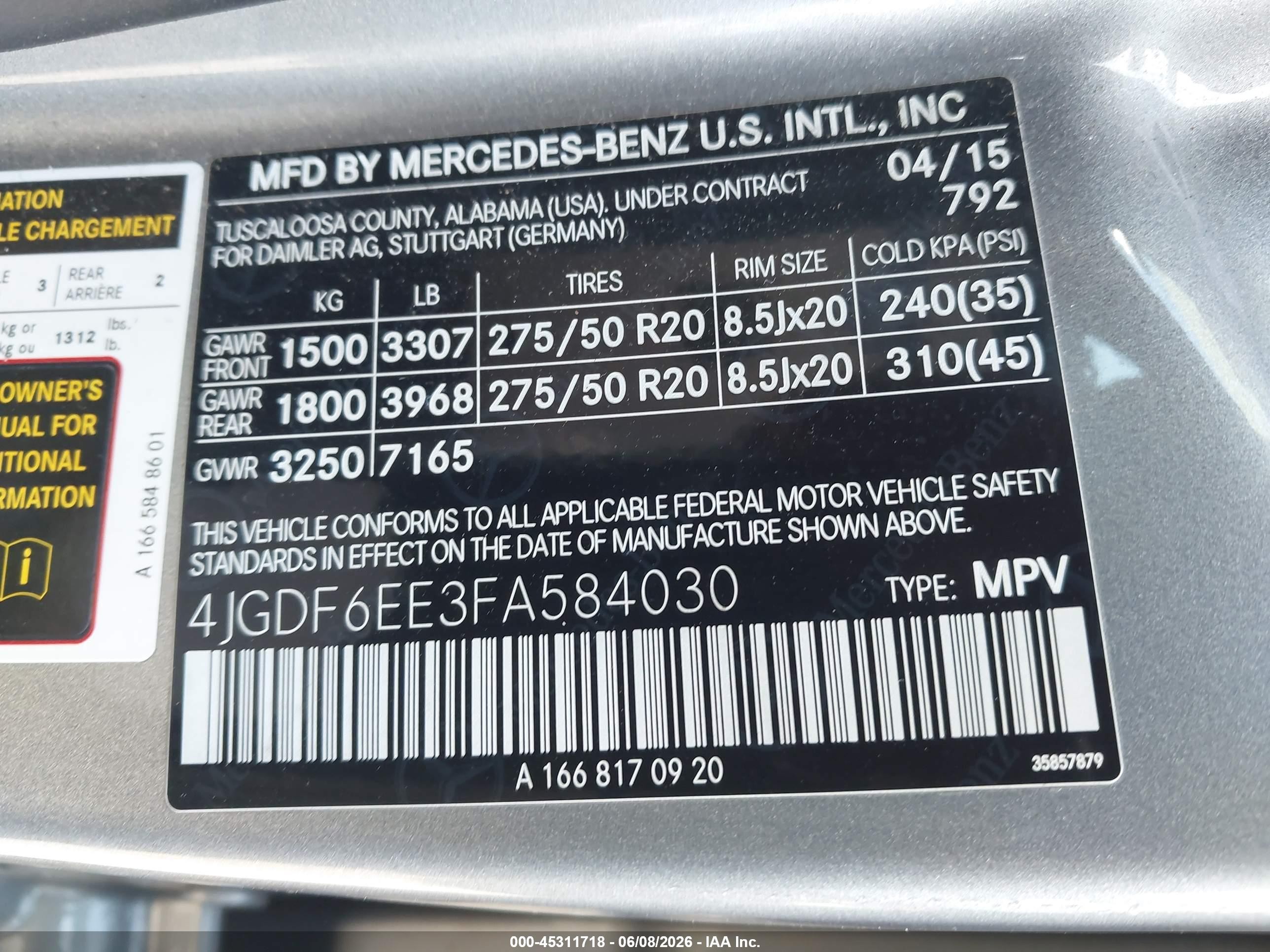 2015 Mercedes-benz Gl 450 4matic Silver vin: 4JGDF6EE3FA584030