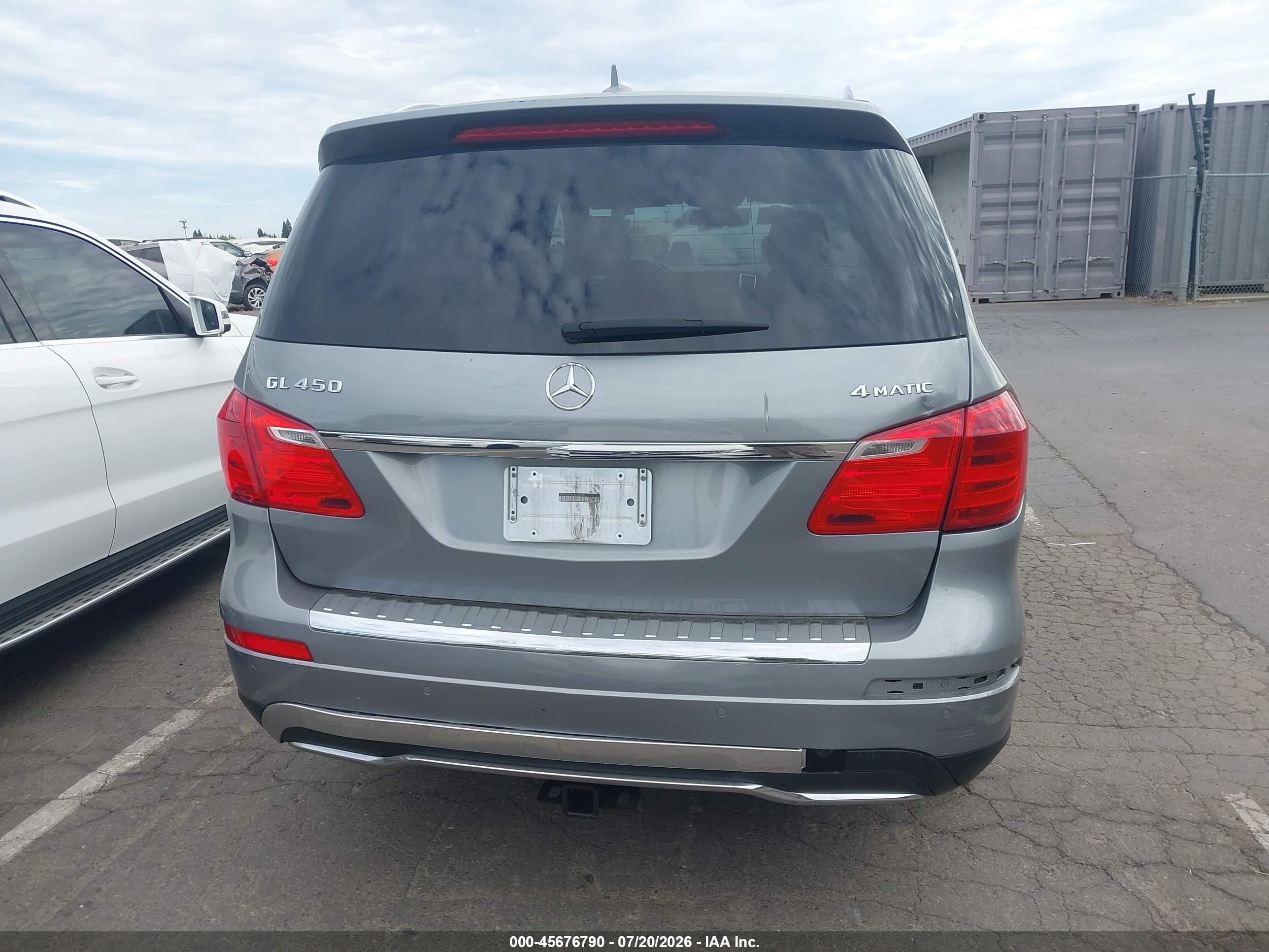 2015 Mercedes-benz Gl 450 4matic Gray vin: 4JGDF6EE4FA510163