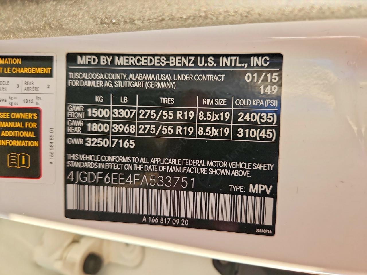 2015 Mercedes-benz Gl 450 4matic White vin: 4JGDF6EE4FA533751