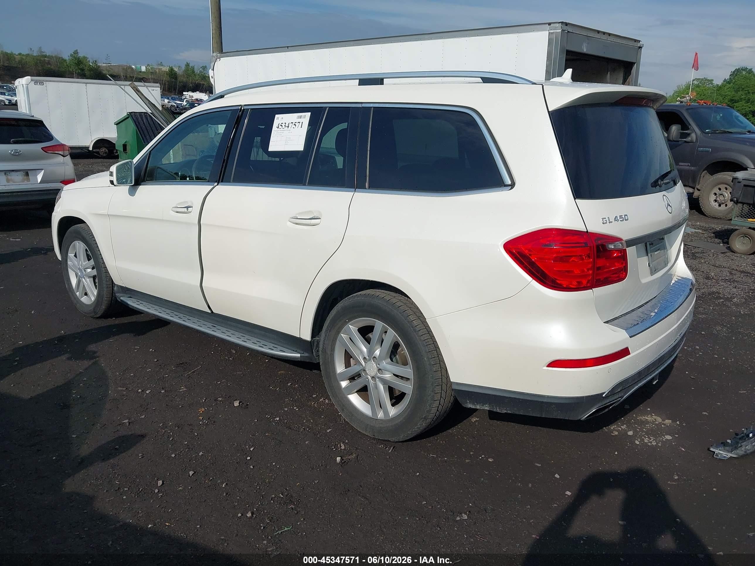 2015 Mercedes-benz Gl 450 4matic White vin: 4JGDF6EE5FA494068