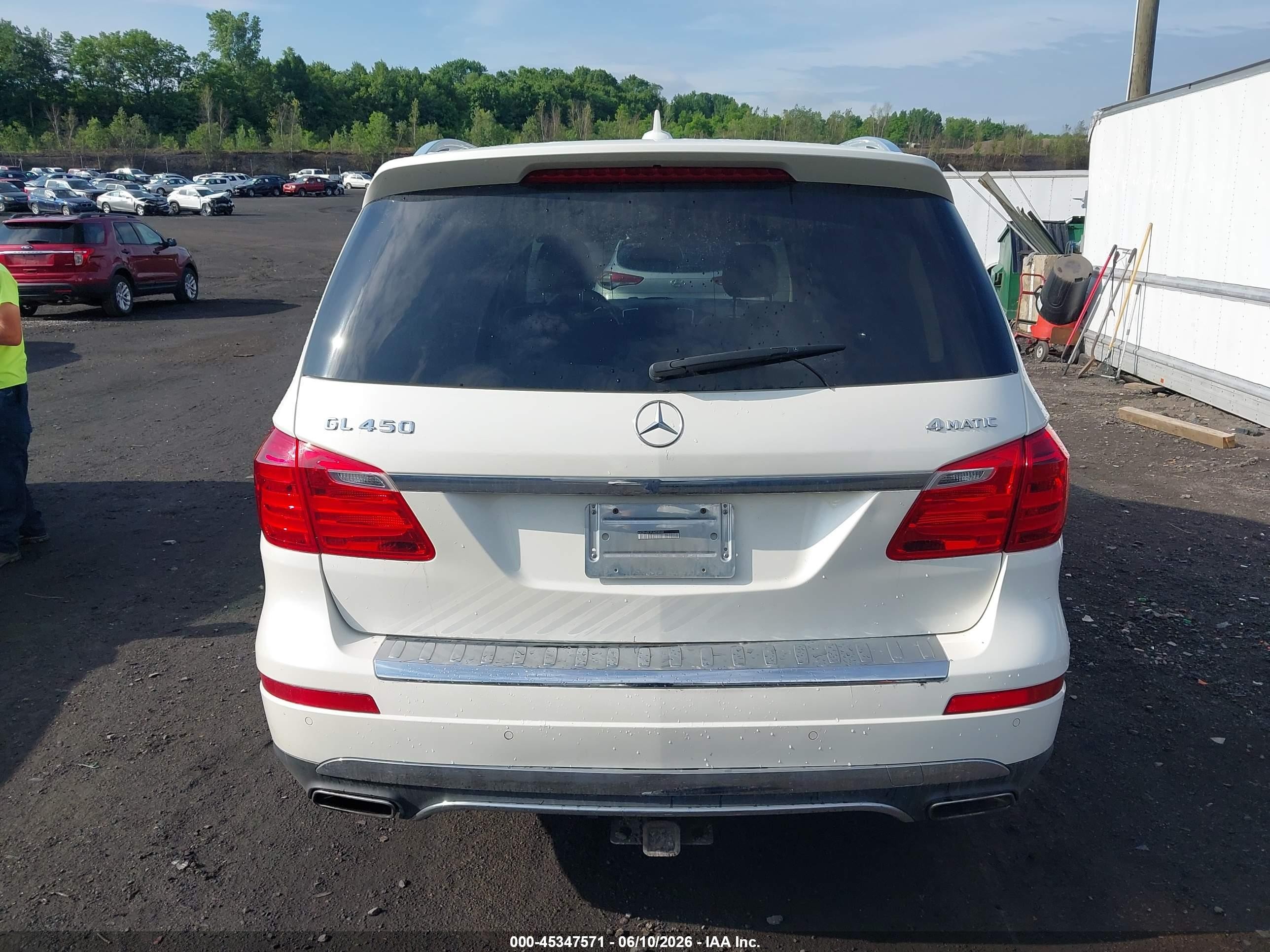 2015 Mercedes-benz Gl 450 4matic White vin: 4JGDF6EE5FA494068